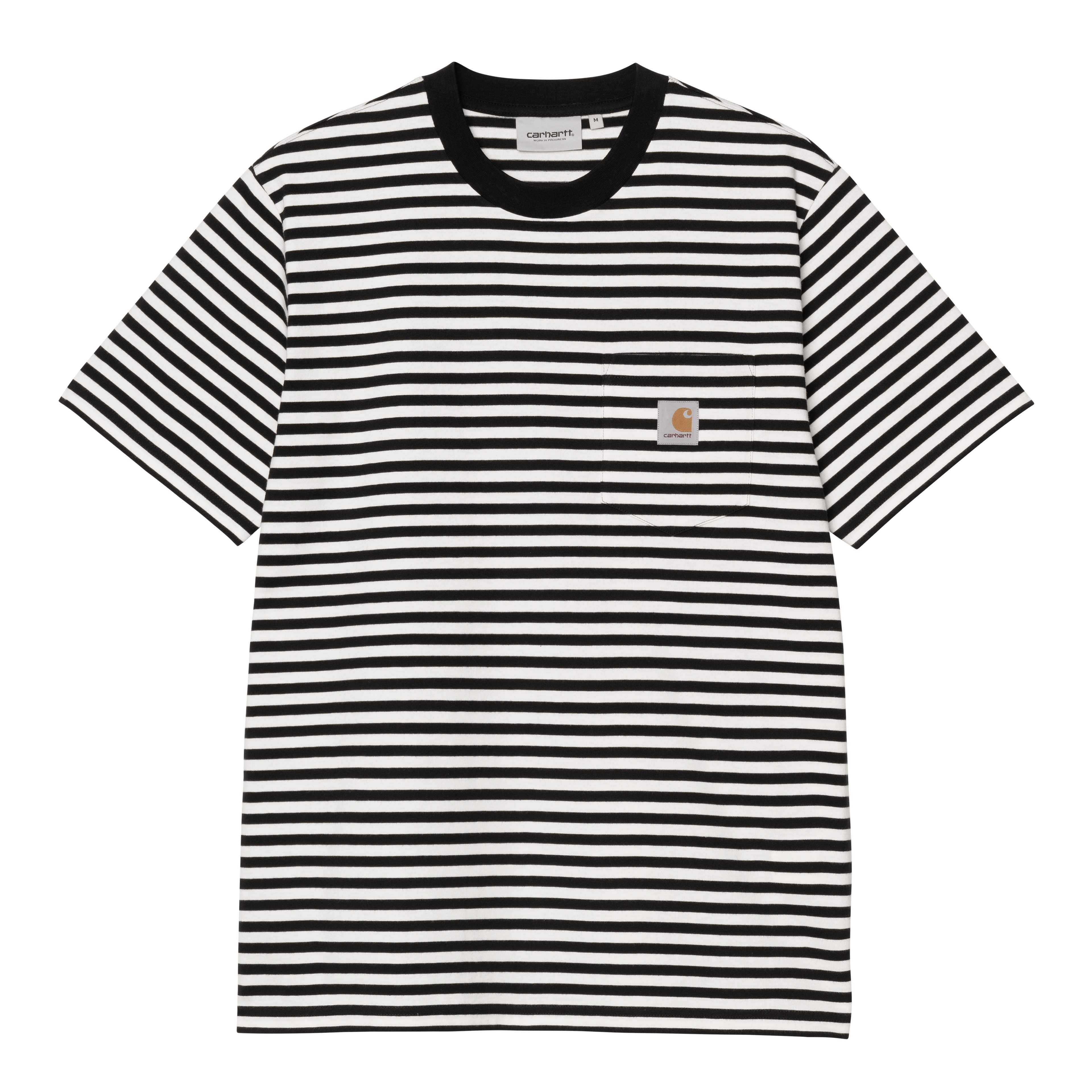 Carhartt WIP S/S Ezra Pocket T-Shirt, Ezra Stripe, Black / Wax