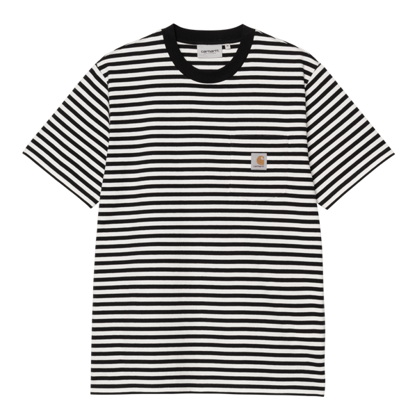 S/S Ezra Pocket T-Shirt Ezra Stripe, Black / Wax