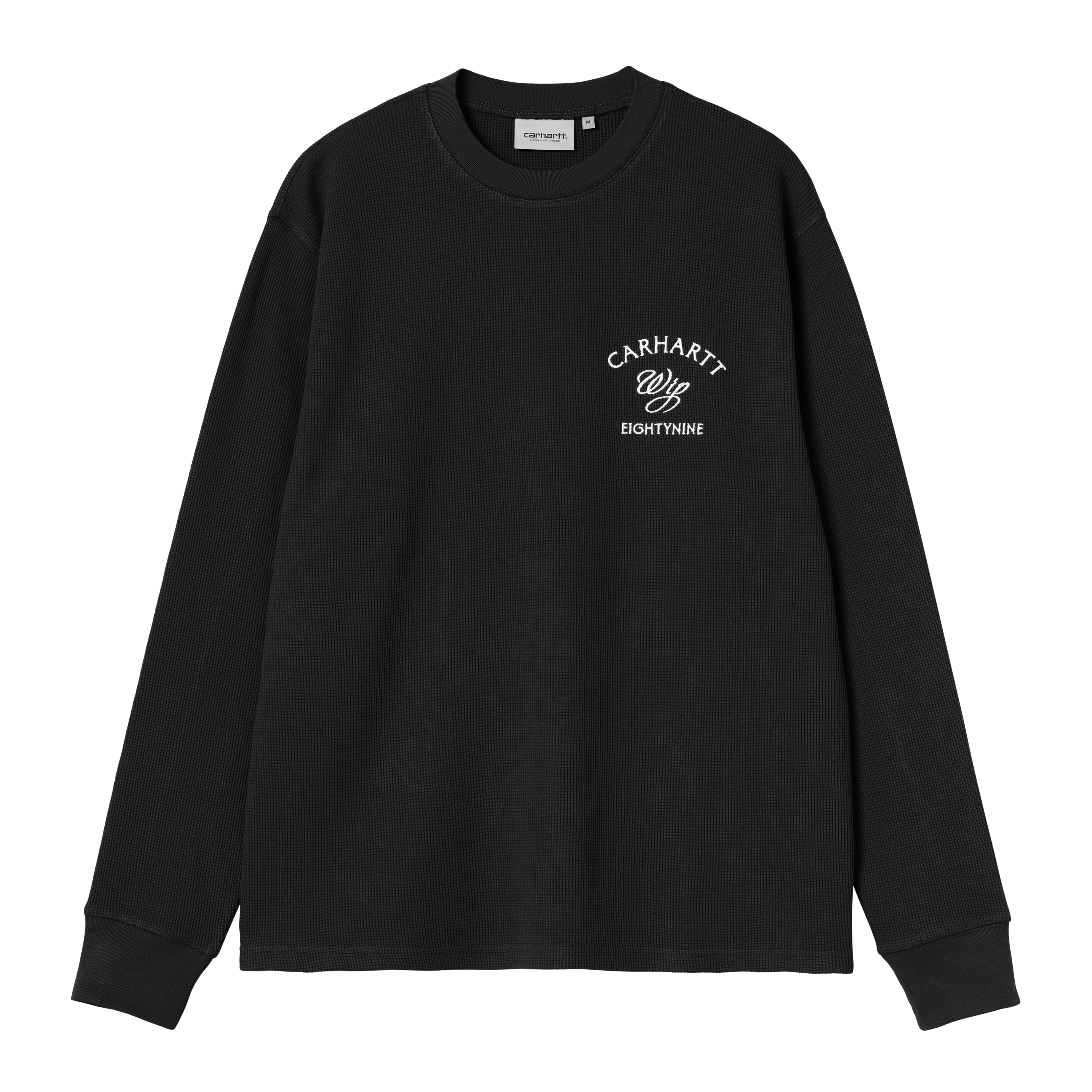 Carhartt WIP L/S Eightynine Waffle T-Shirt, Black / White