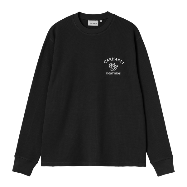 L/S Eightynine Waffle T-Shirt Black / White