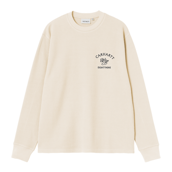 L/S Eightynine Waffle T-Shirt Natural / Black