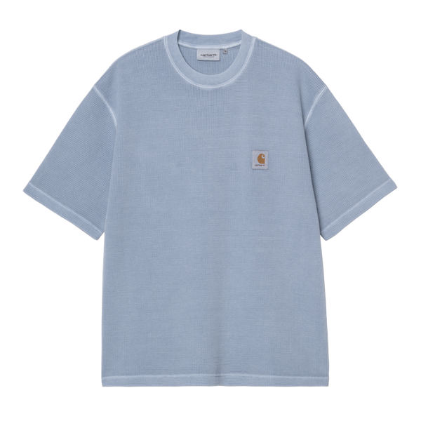 S/S Nelson Waffle T-Shirt Gentle Blue garment dyed