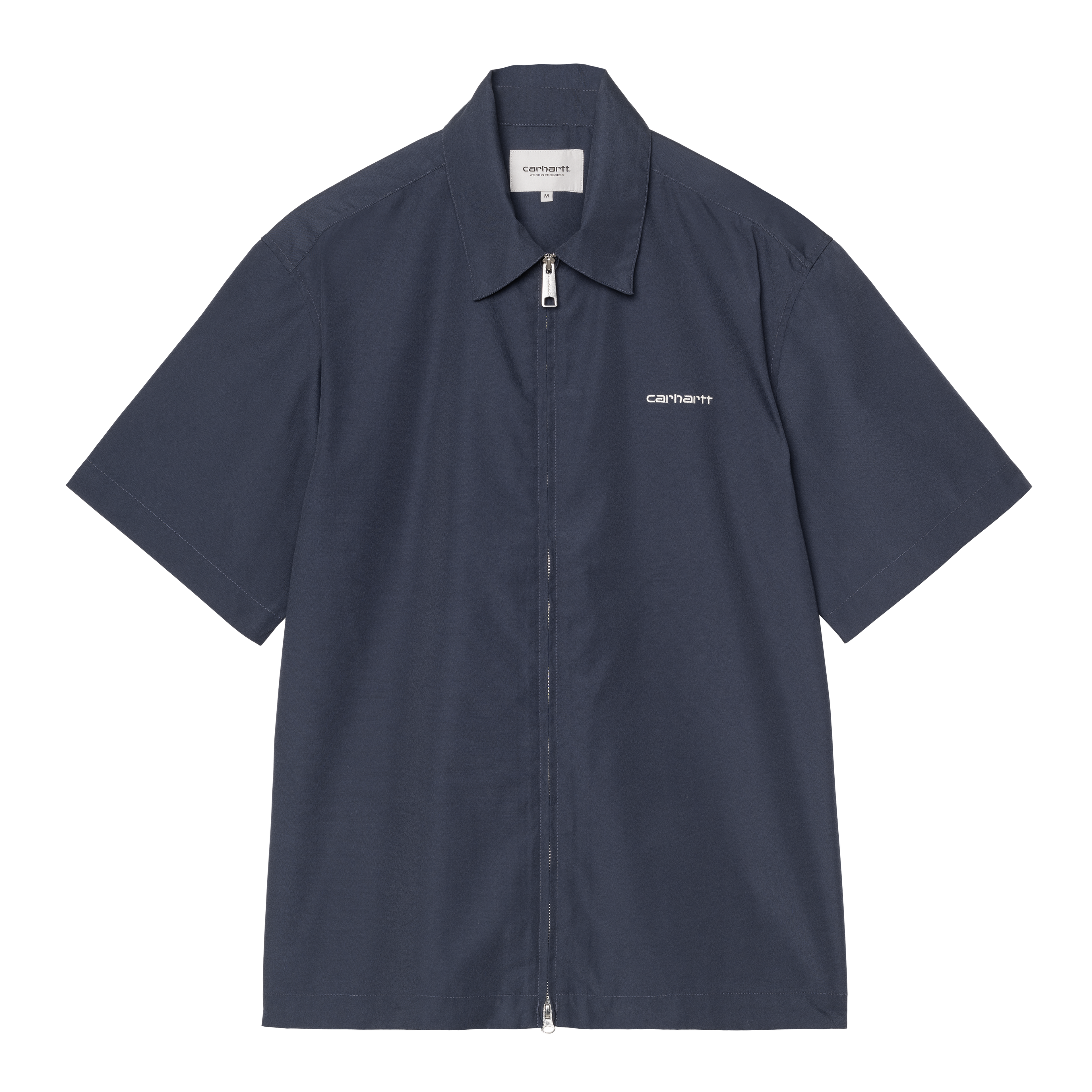Carhartt WIP S/S Postal Zip Shirt, Blue / Wax | Official Online Store