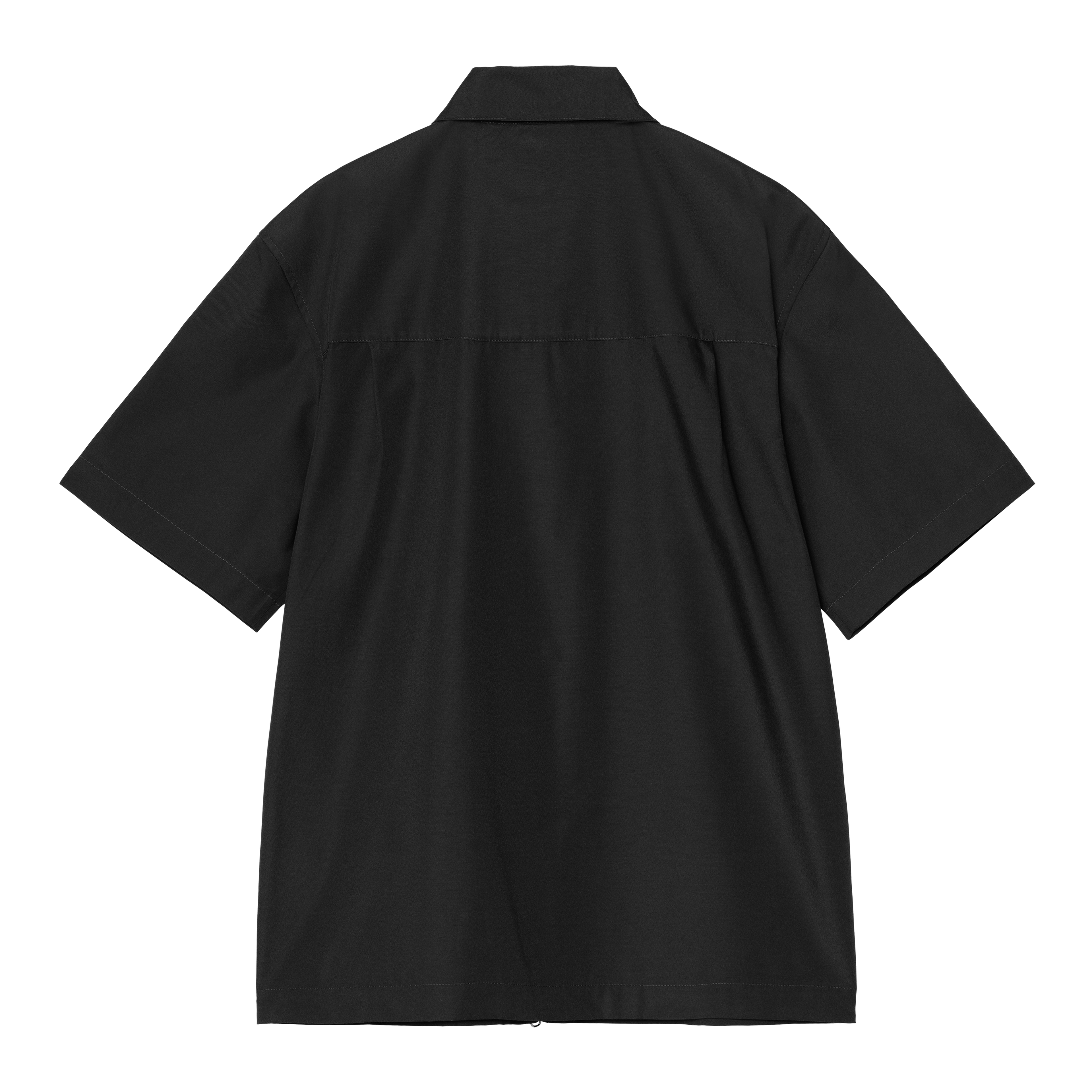 Carhartt WIP S/S Postal Zip Shirt, Black / Wax | Official Online Store