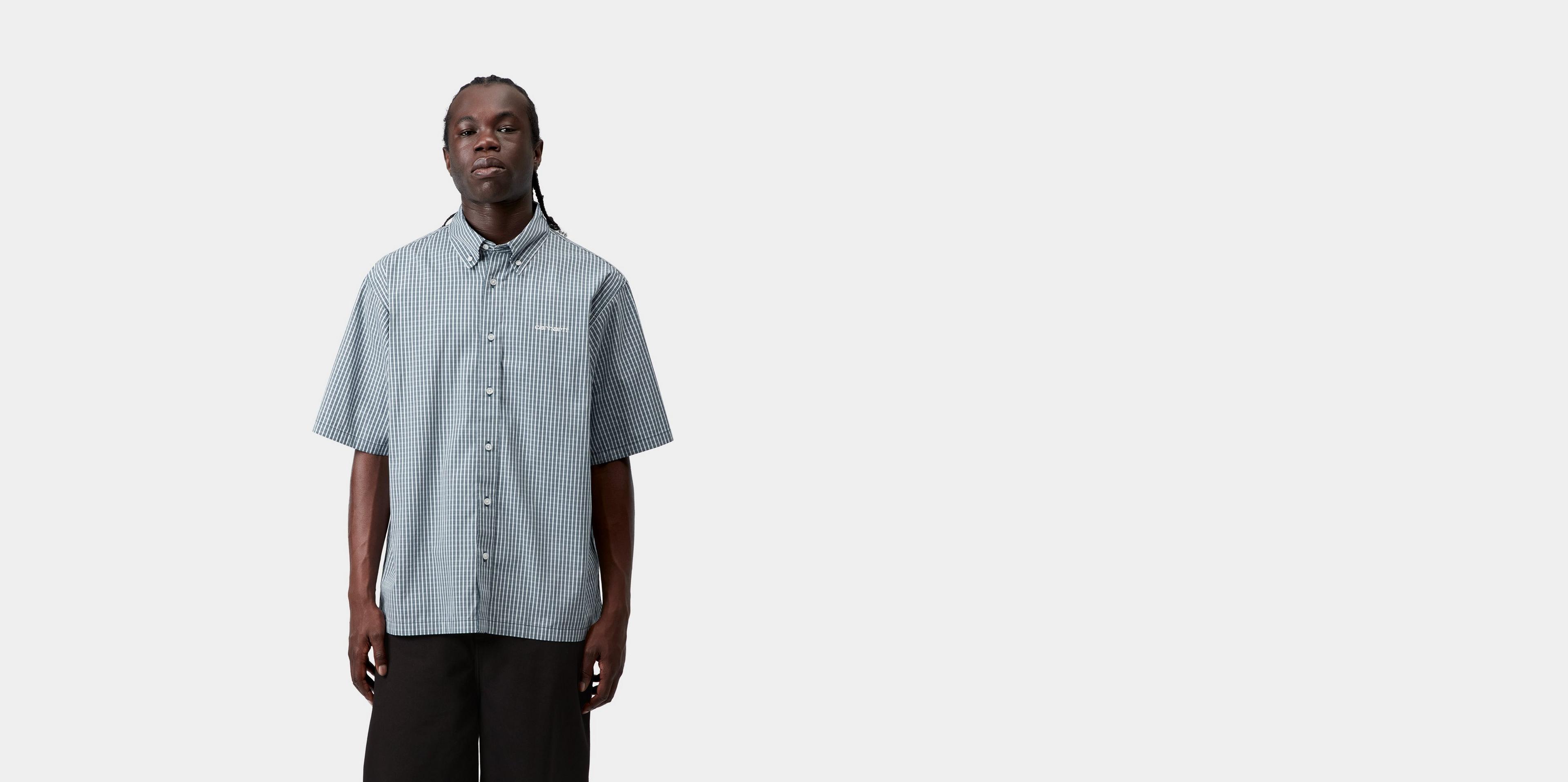 Carhartt WIP S/S Groff Shirt, Groff Check, Blue River | Official