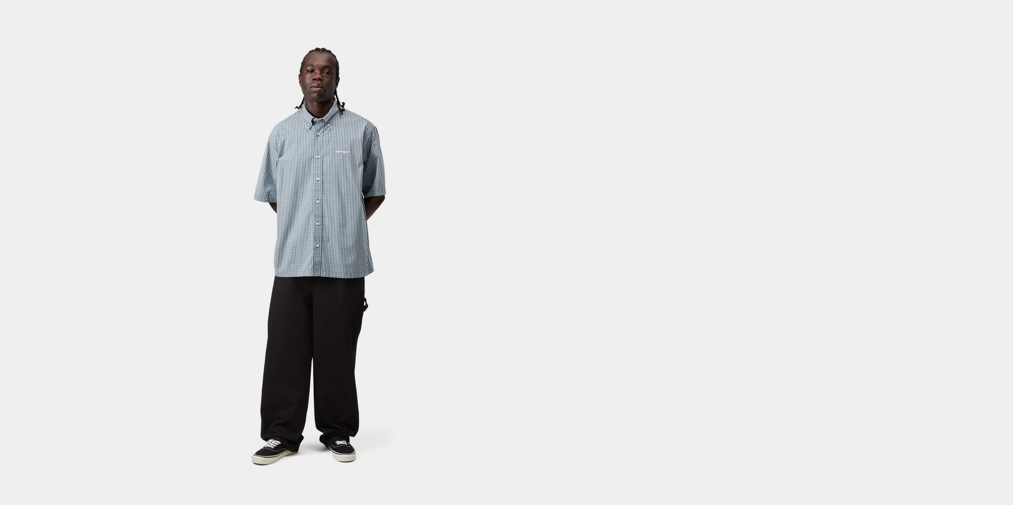 Carhartt WIP S/S Groff Shirt, Groff Check, Blue River | Official