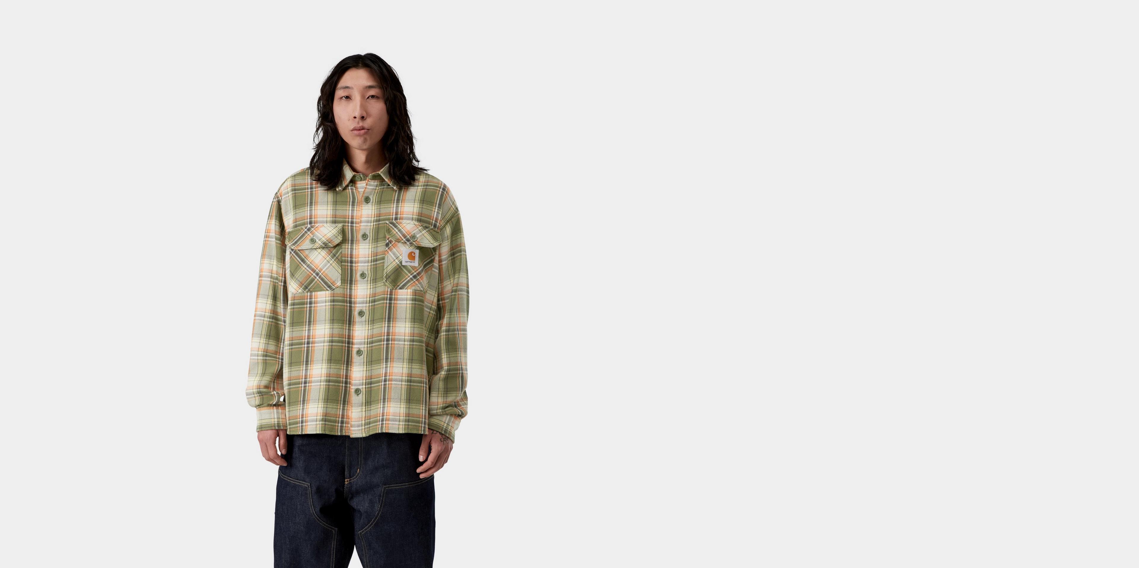 Carhartt WIP L/S Tunick Shirt, Tunick Check, Dollar Green
