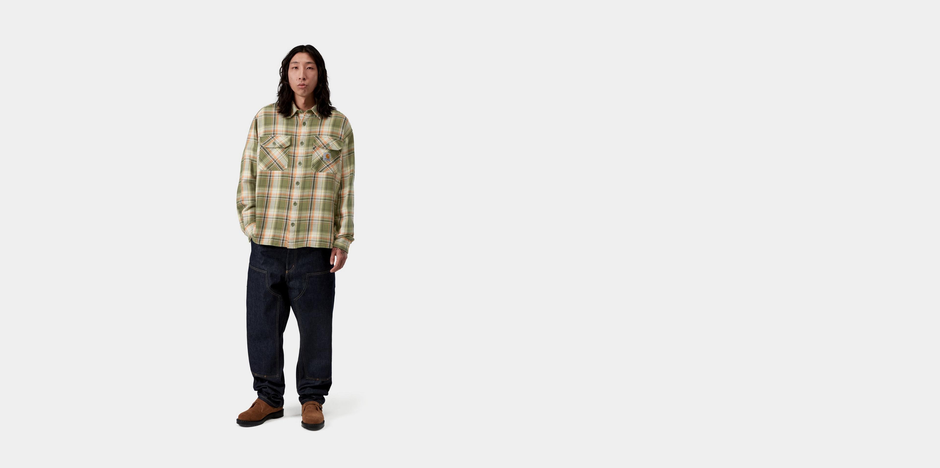 Carhartt WIP L/S Tunick Shirt, Tunick Check, Dollar Green