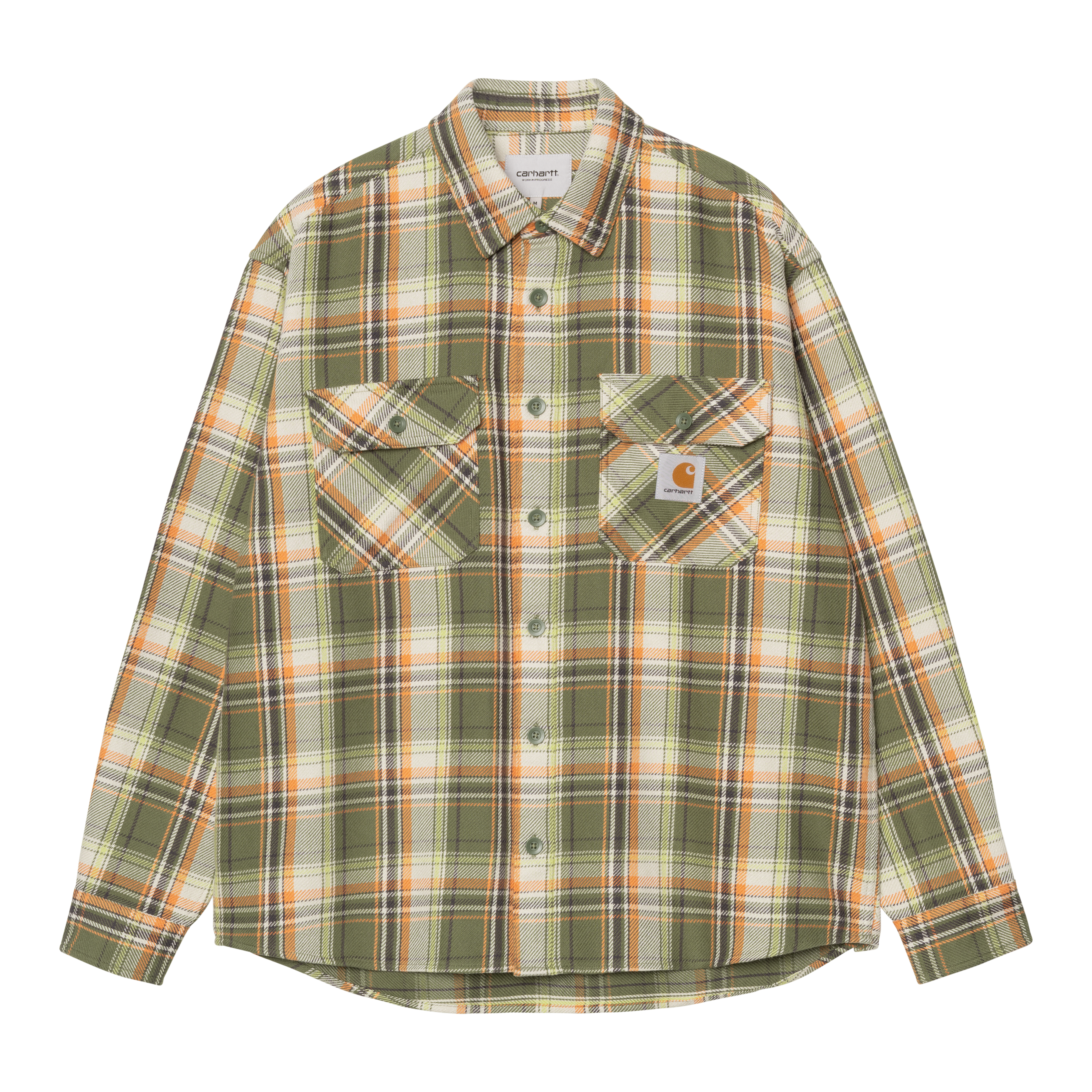 Carhartt WIP L/S Tunick Shirt, Tunick Check, Dollar Green