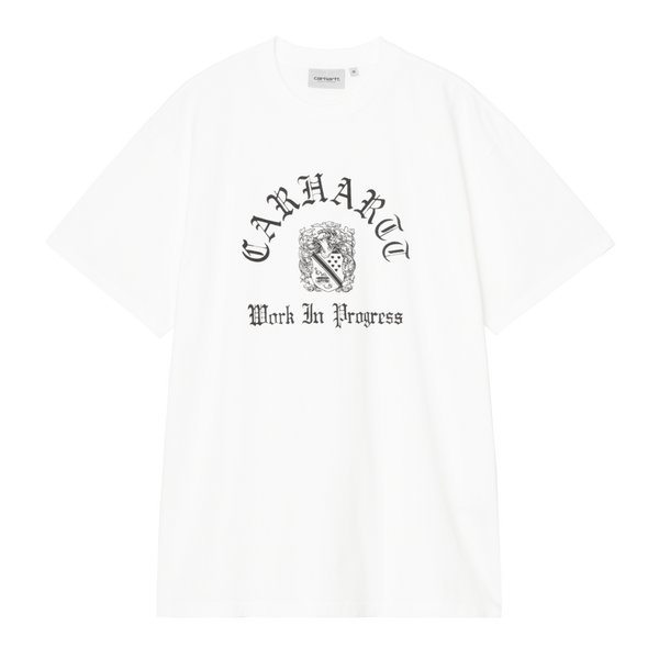 S/S Coat Of Arms T-Shirt White heavy stone wash