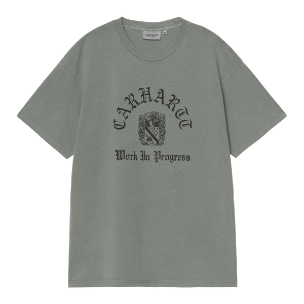 S/S Coat Of Arms T-Shirt Velvet Green garment dyed