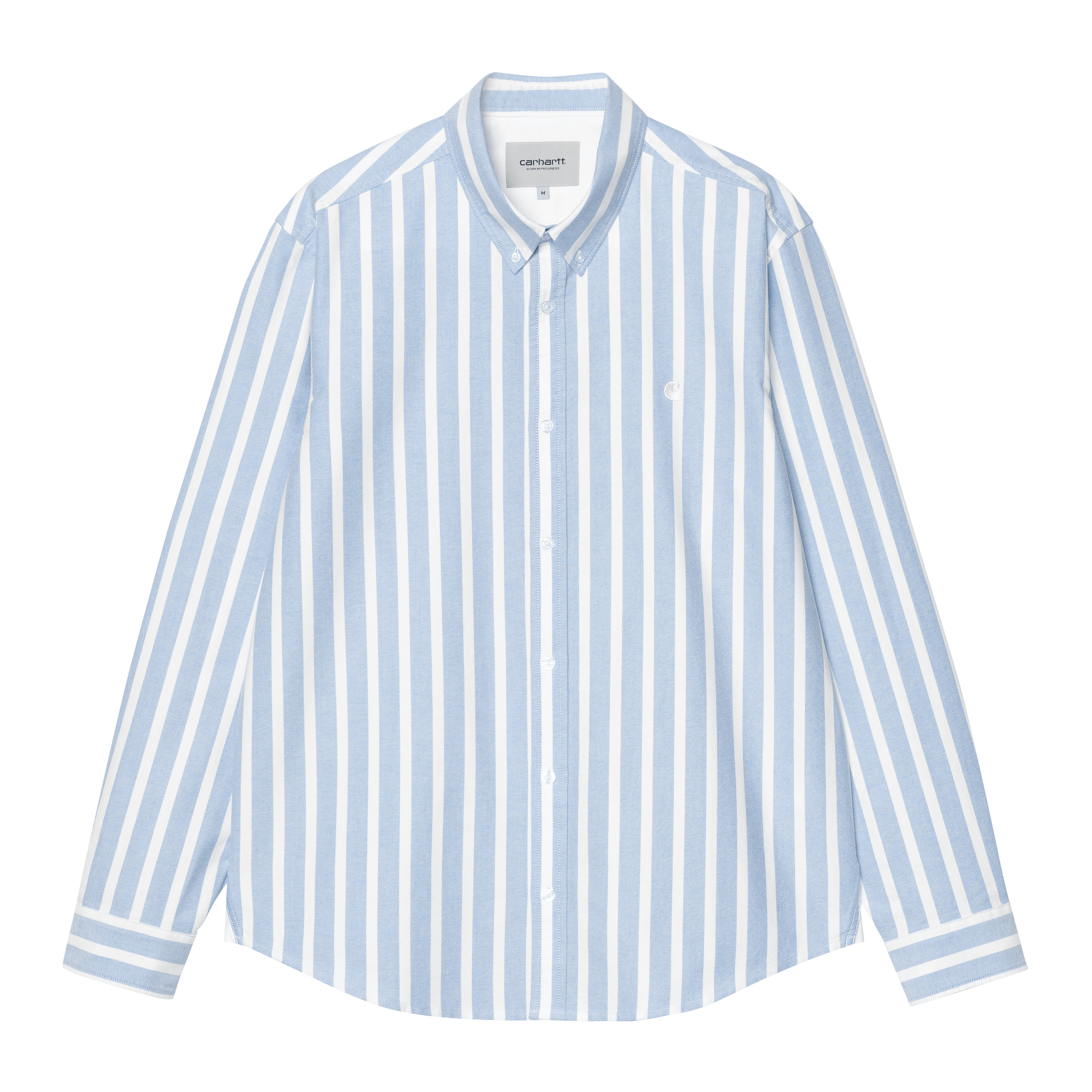 Carhartt WIP L/S Deven Shirt Deven Stripe, Bleach / White | multicolor|blue | L | Men