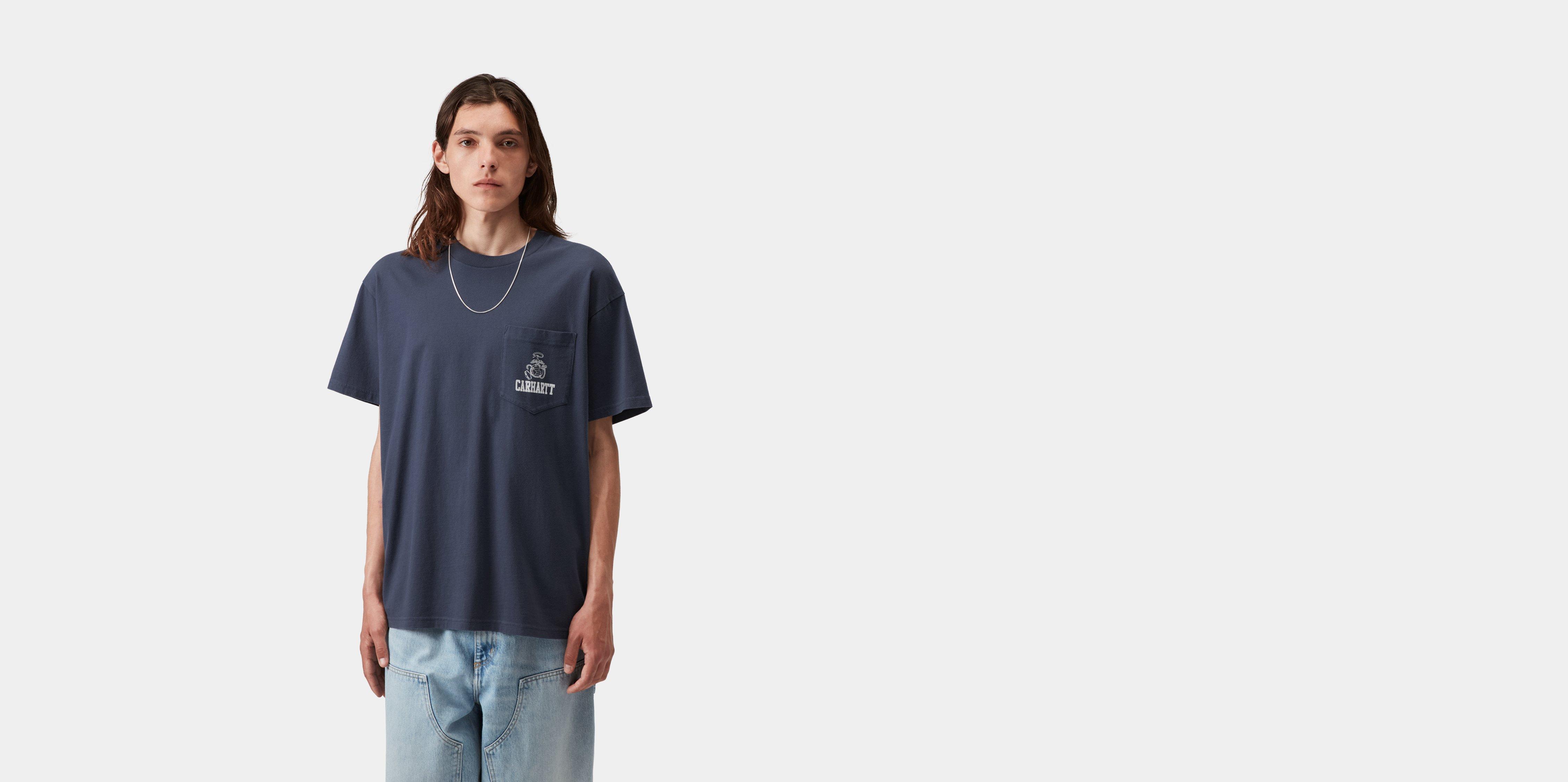 Carhartt WIP S/S Pond Corps Pocket T-Shirt Blue heavy stone wash | M | Men