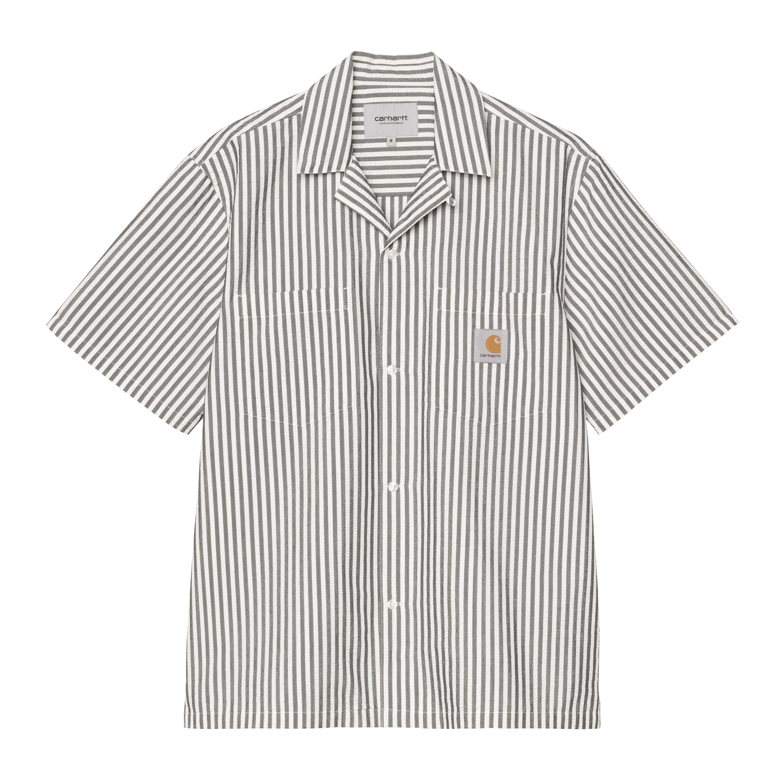 Carhartt WIP S/S Leavel Shirt Leavel Stripe, Black / Wax | black|multicolor | XS | Men