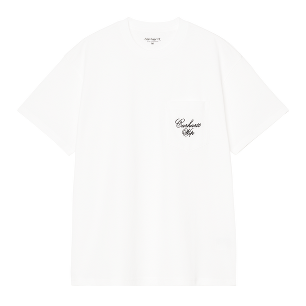 S/S Longhand Pocket T-Shirt White / Black