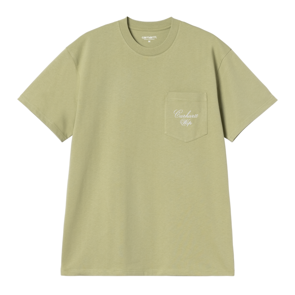 S/S Longhand Pocket T-Shirt Gentle Green / White