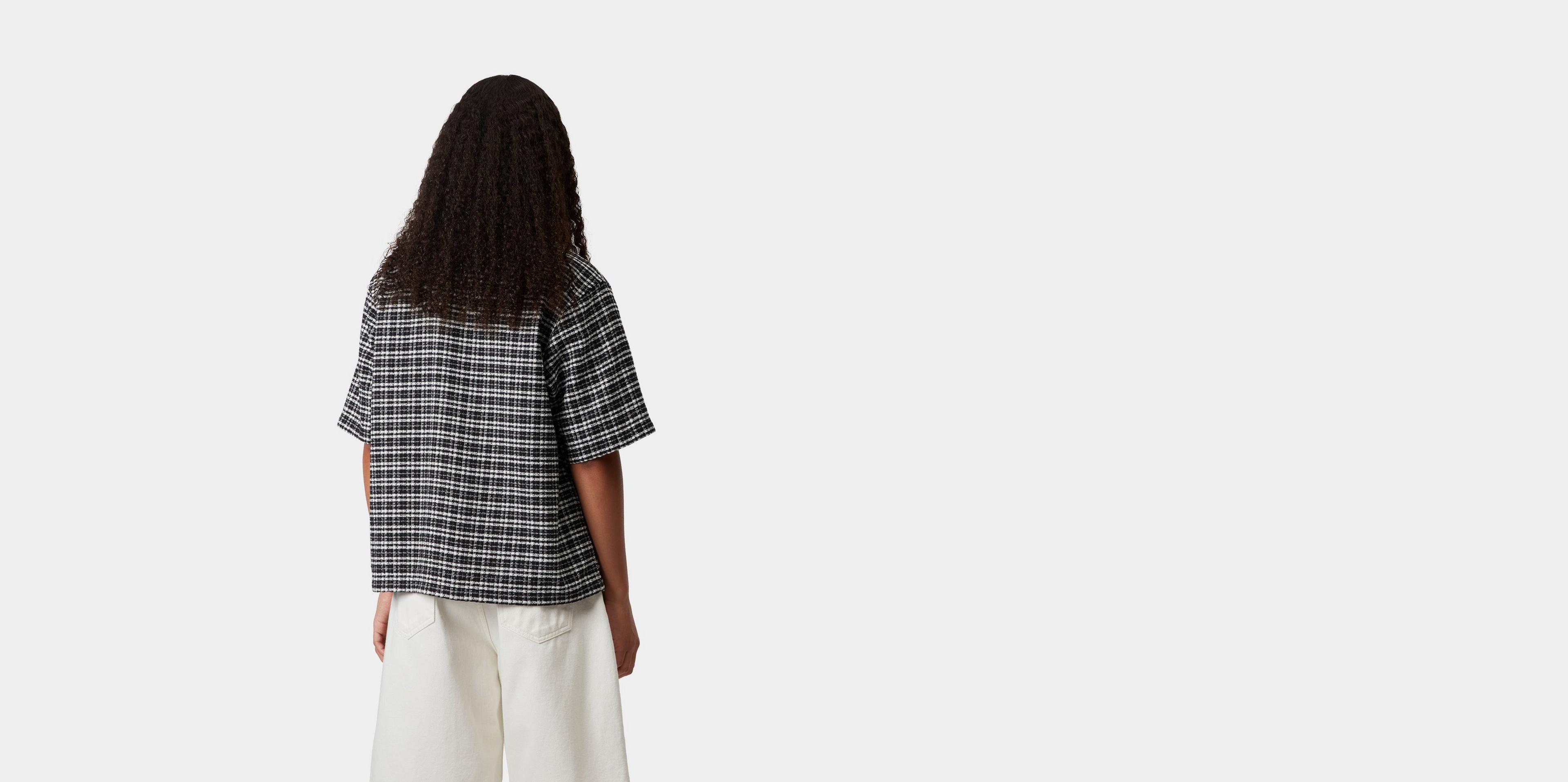 Carhartt WIP Women's S/S Michigan Shirt, Kander Check, Black