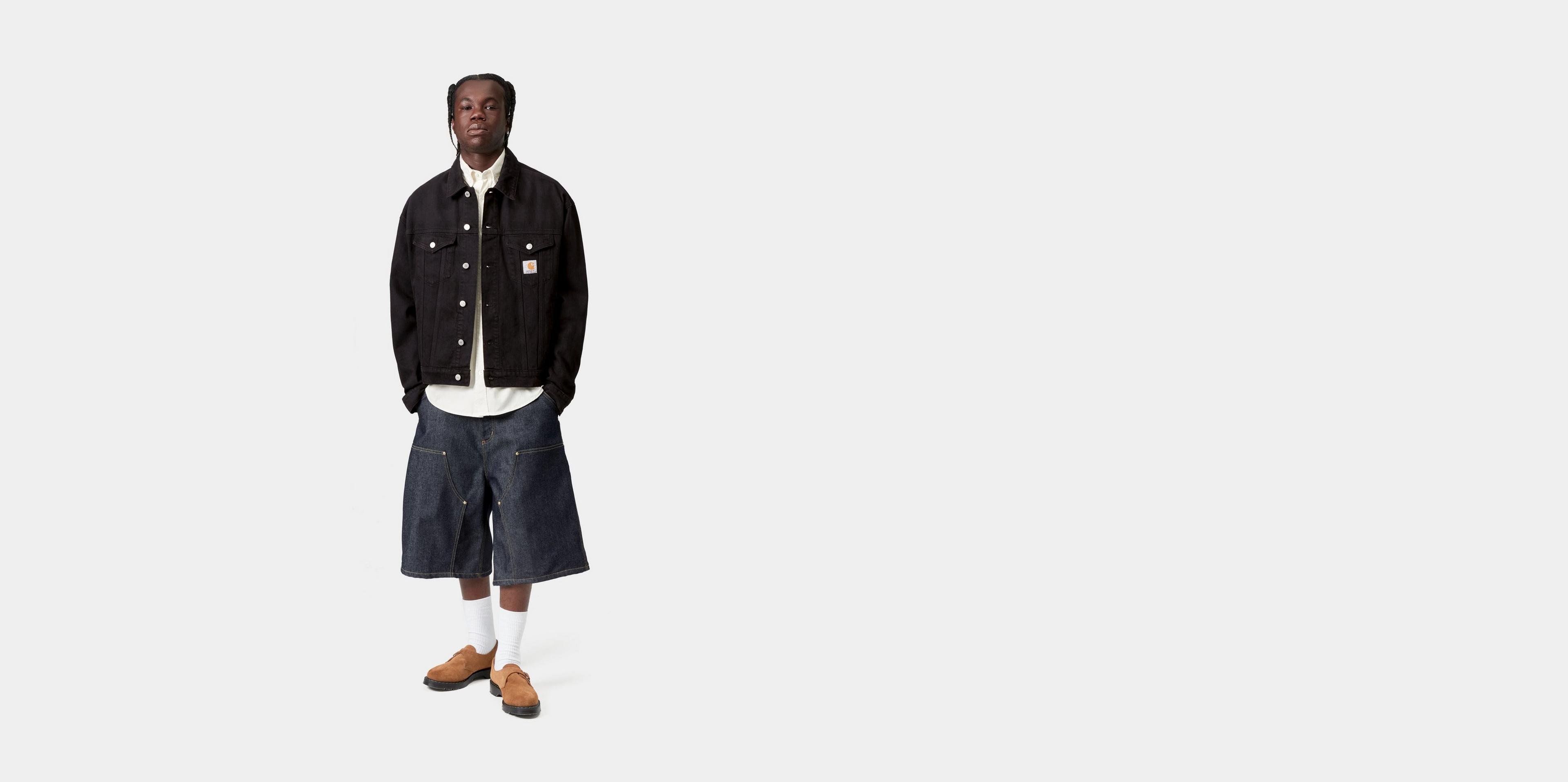 パンツ OG Aden Double Knee Short Blue rigid XS Carhartt WIP - OG Aden Double Knee Short in Blue Rigid – gravitypope