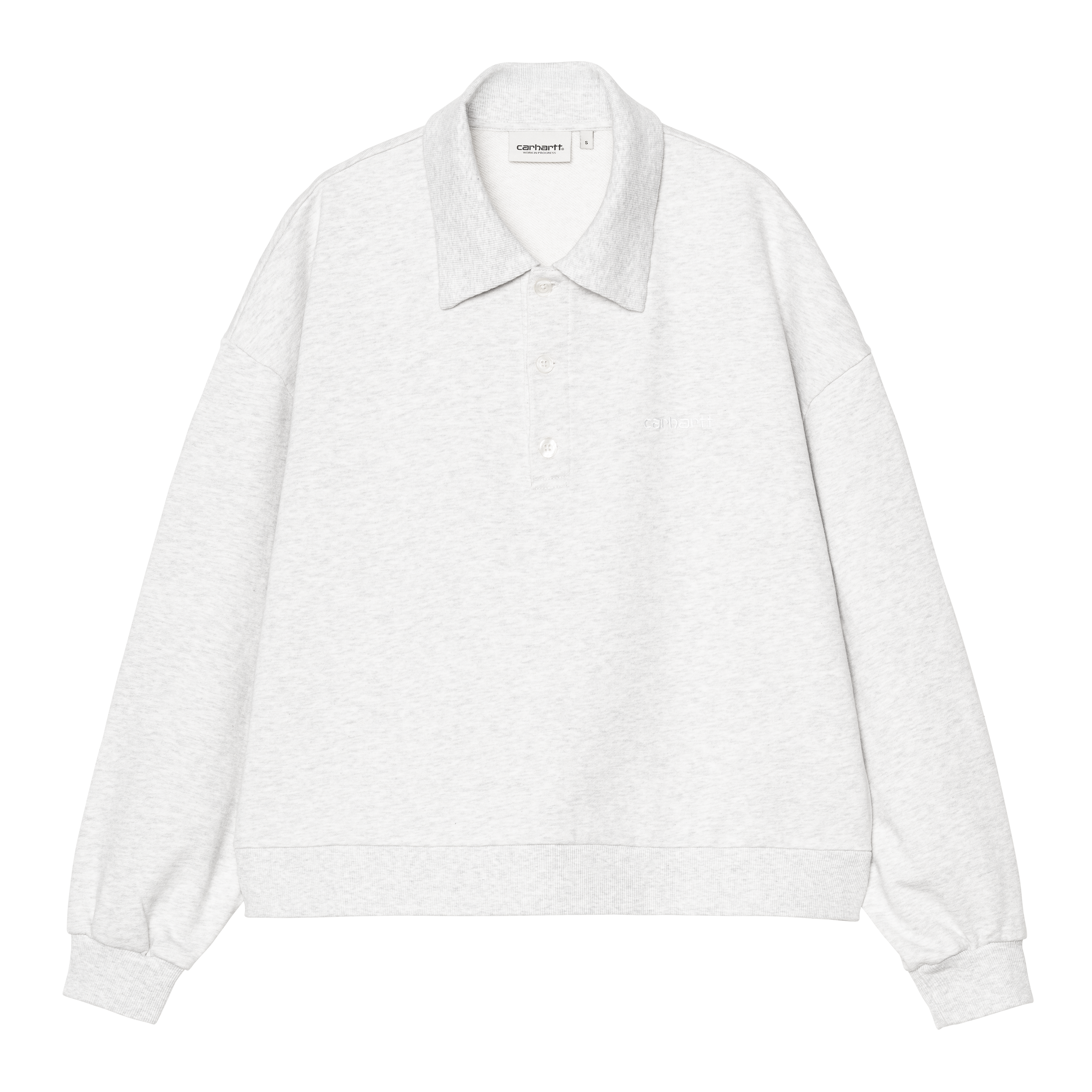 Carhartt WIP W' Brenta Polo Sweatshirt Ash Heather / White heavy stone wash | grey | S | Women
