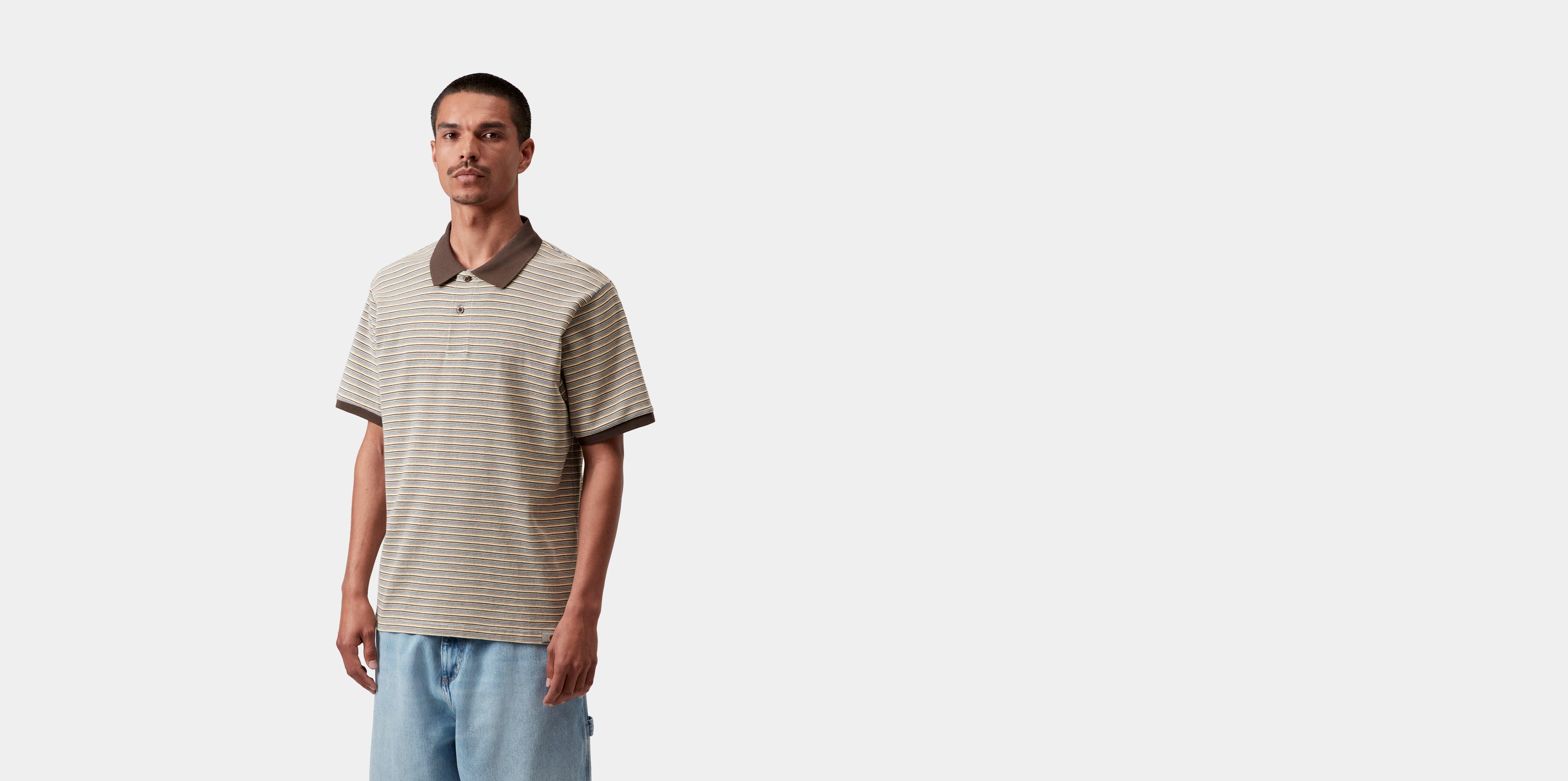 Carhartt WIP S/S Dion Polo Dion Stripe, Wax | multicolor|brown|beige | L | Men