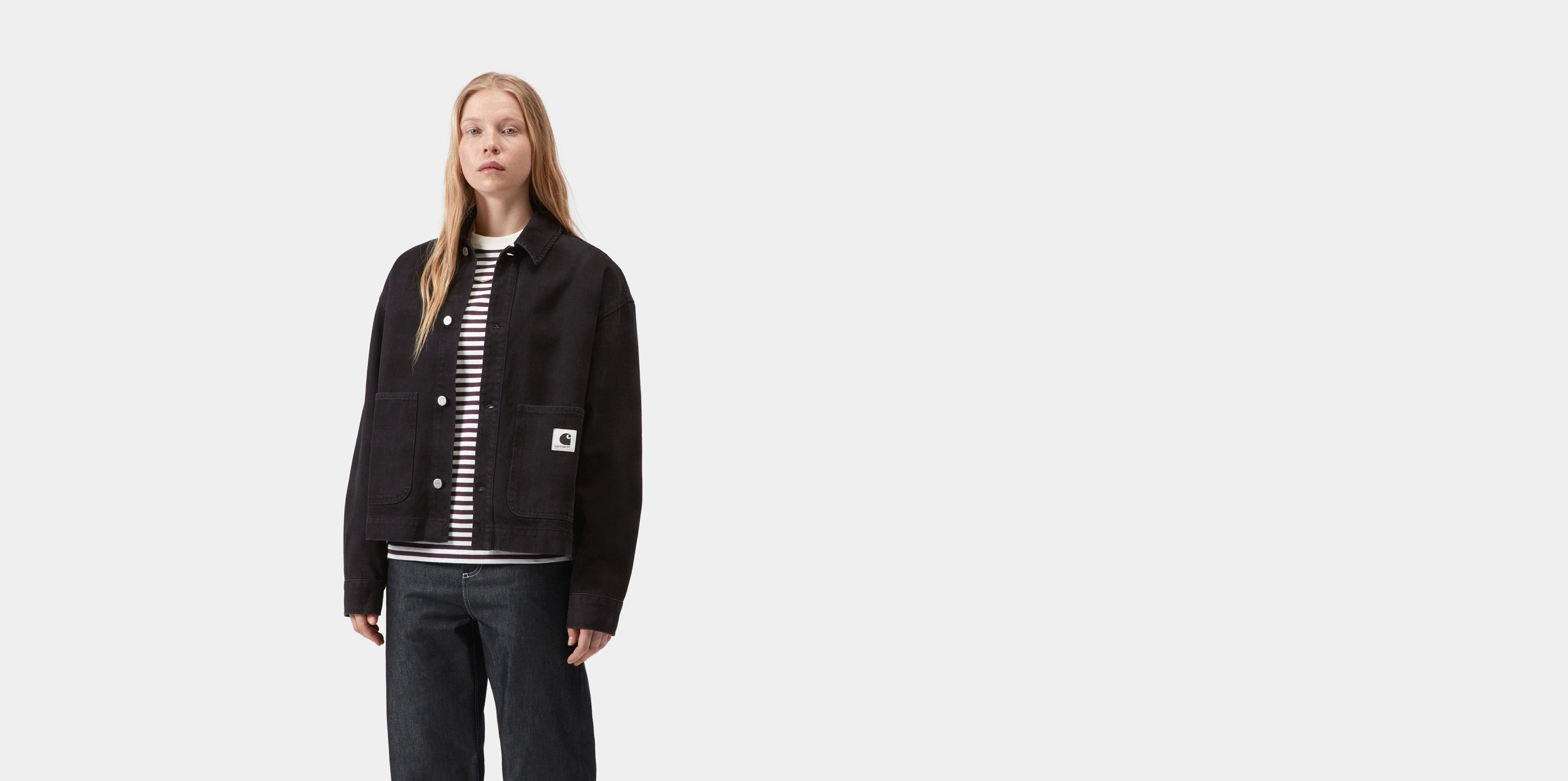 Carhartt WIP W' Everson Shirt Jac Everson Print, Black stone washed | multicolor|black | S | Women