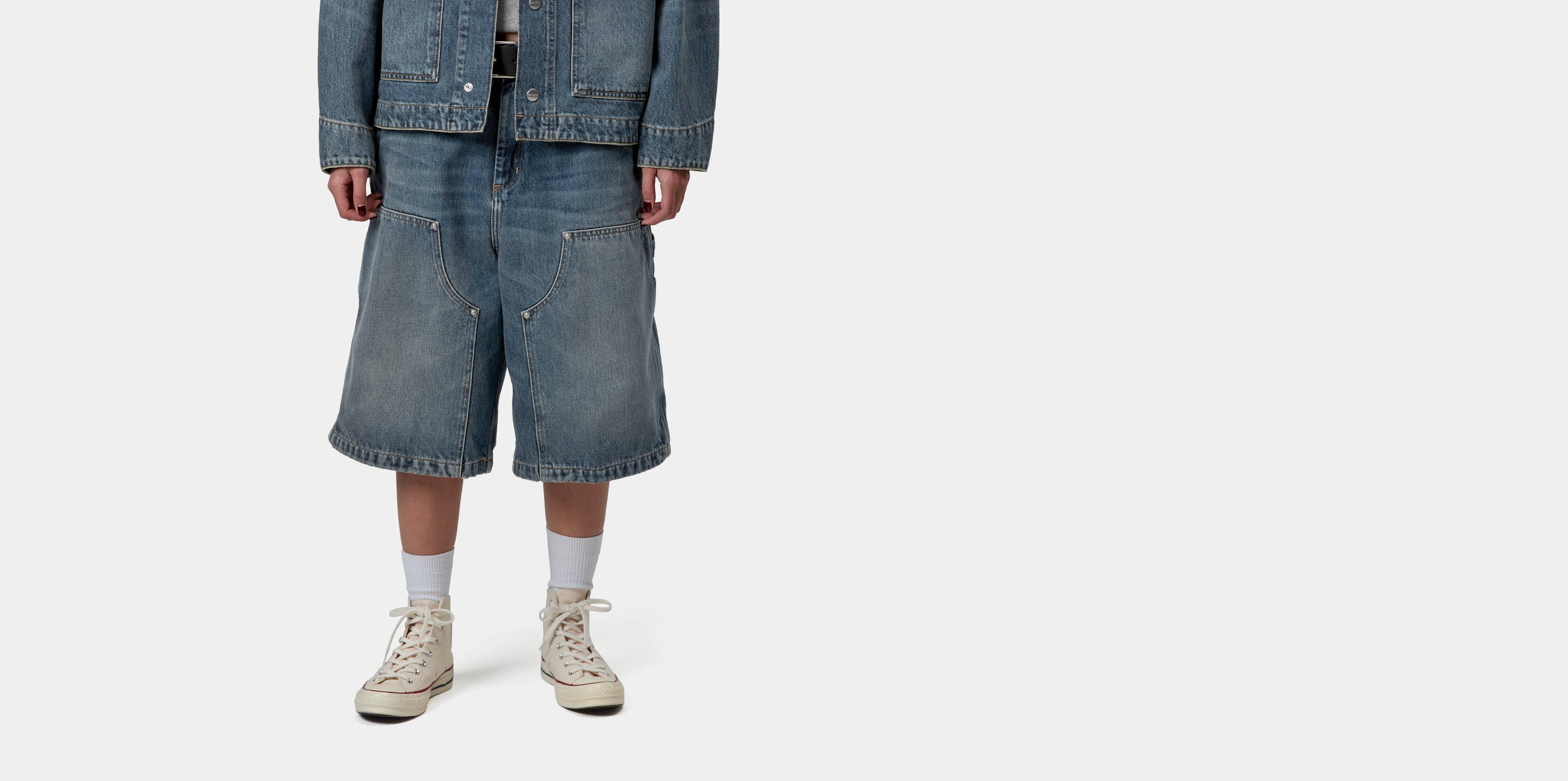 Carhartt WIP W' Nixon Double Knee Short Blue grind wash | M | Women