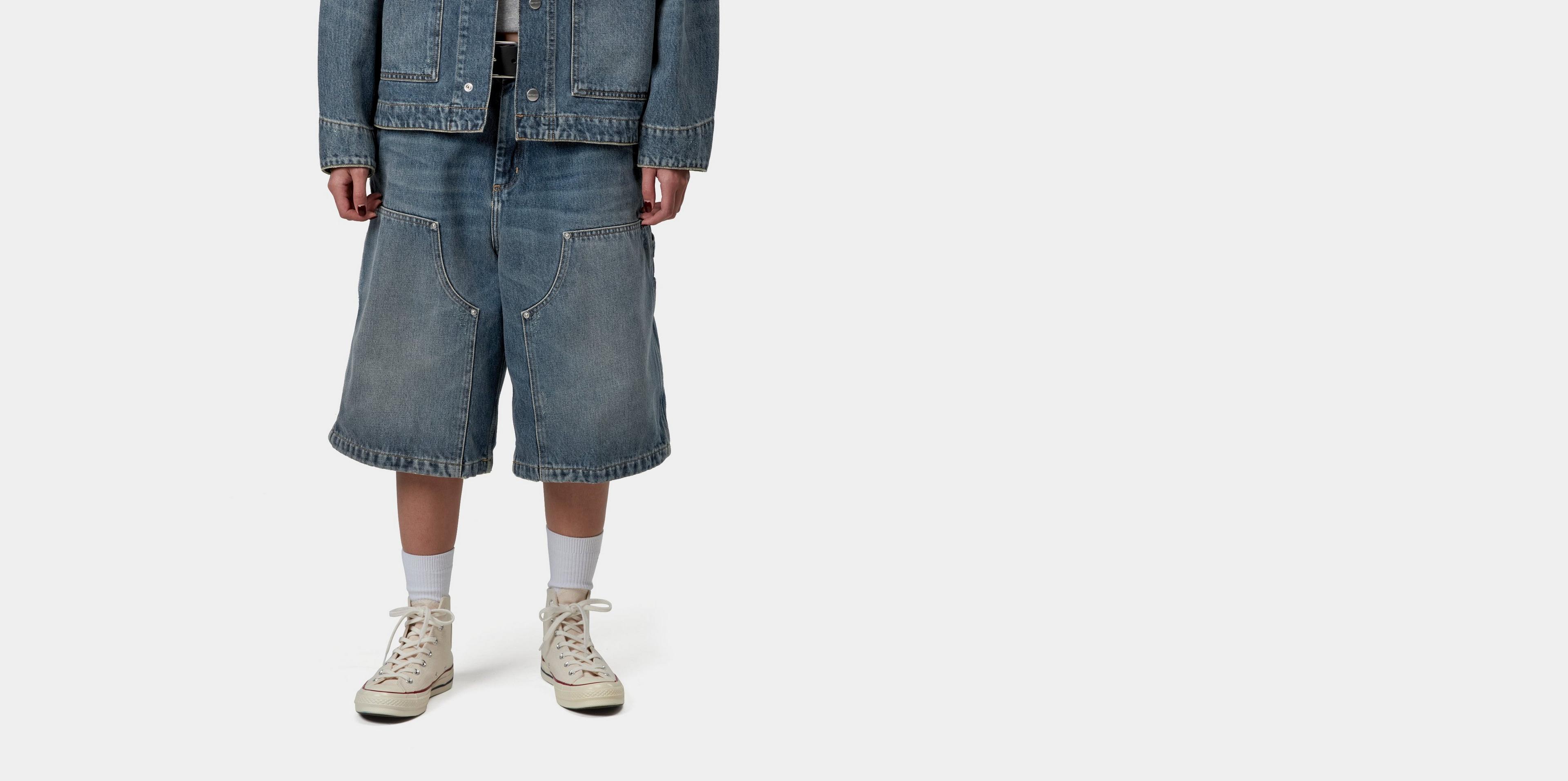 Carhartt WIP Women's Nixon Double Knee Short, Blue | Tienda