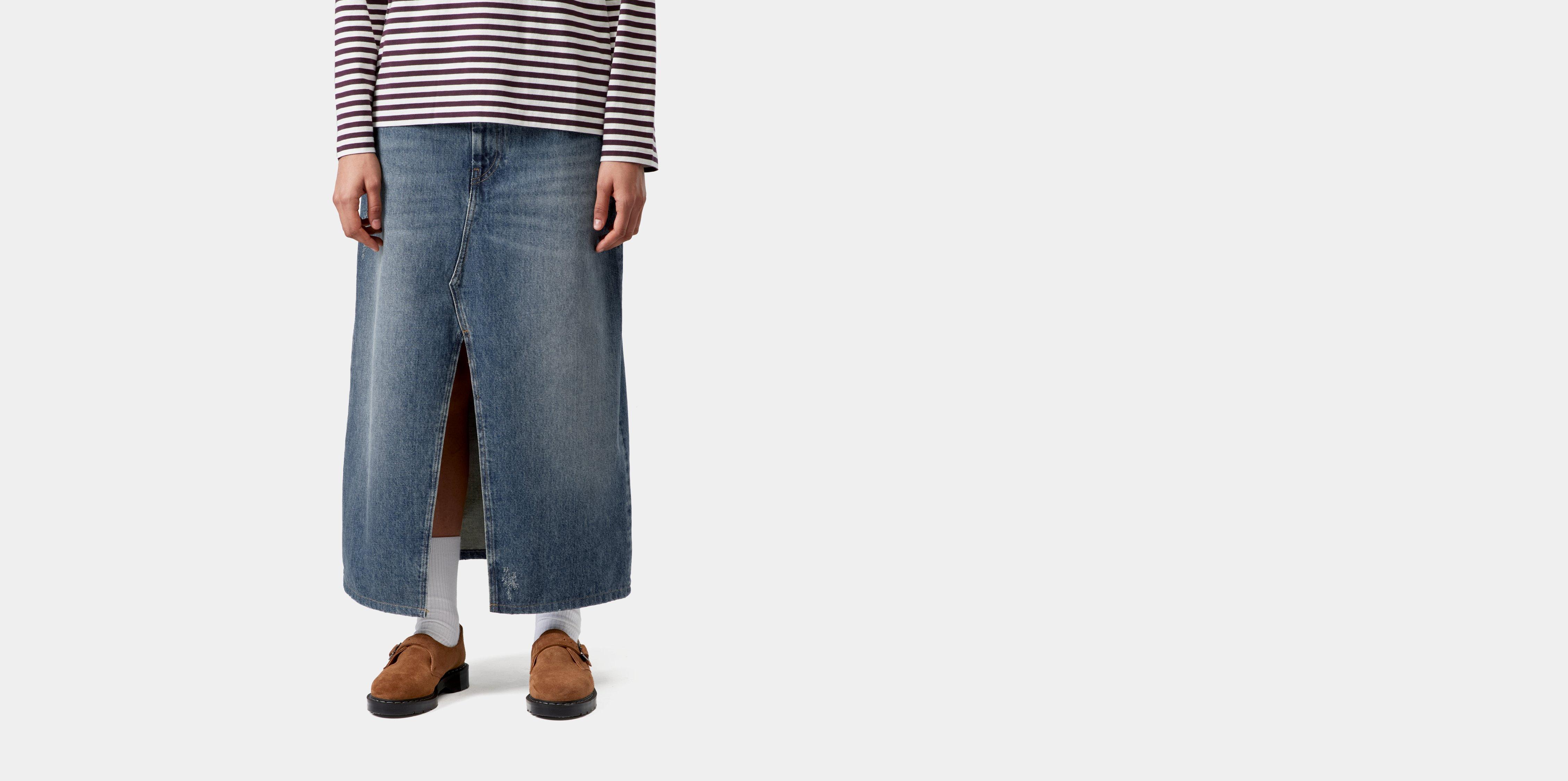 Carhartt WIP W' Brandon Skirt Blue grind wash | S | Women