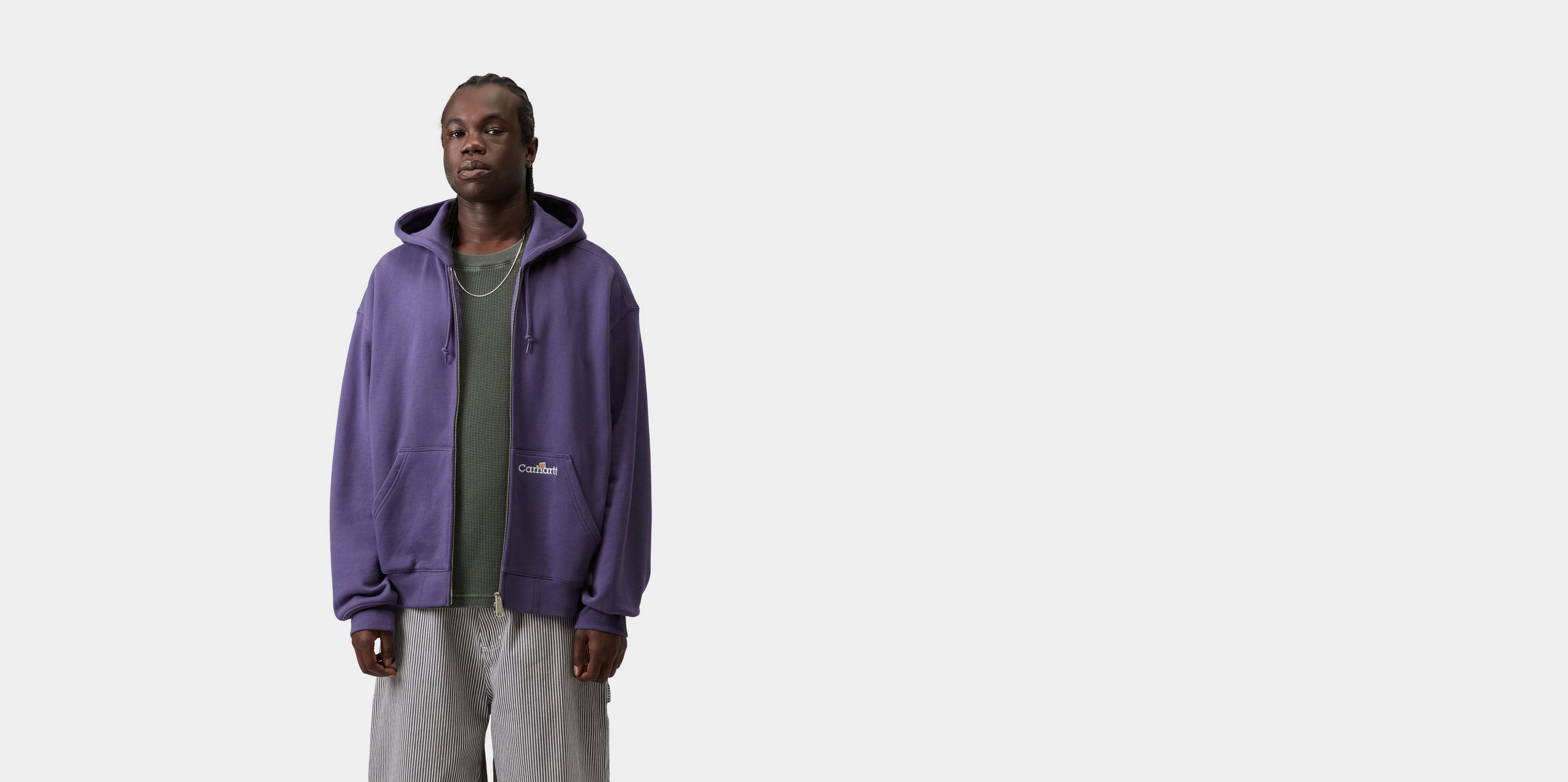Carhartt WIP Hooded WIP Label Sweat Jacket, Calla | Official