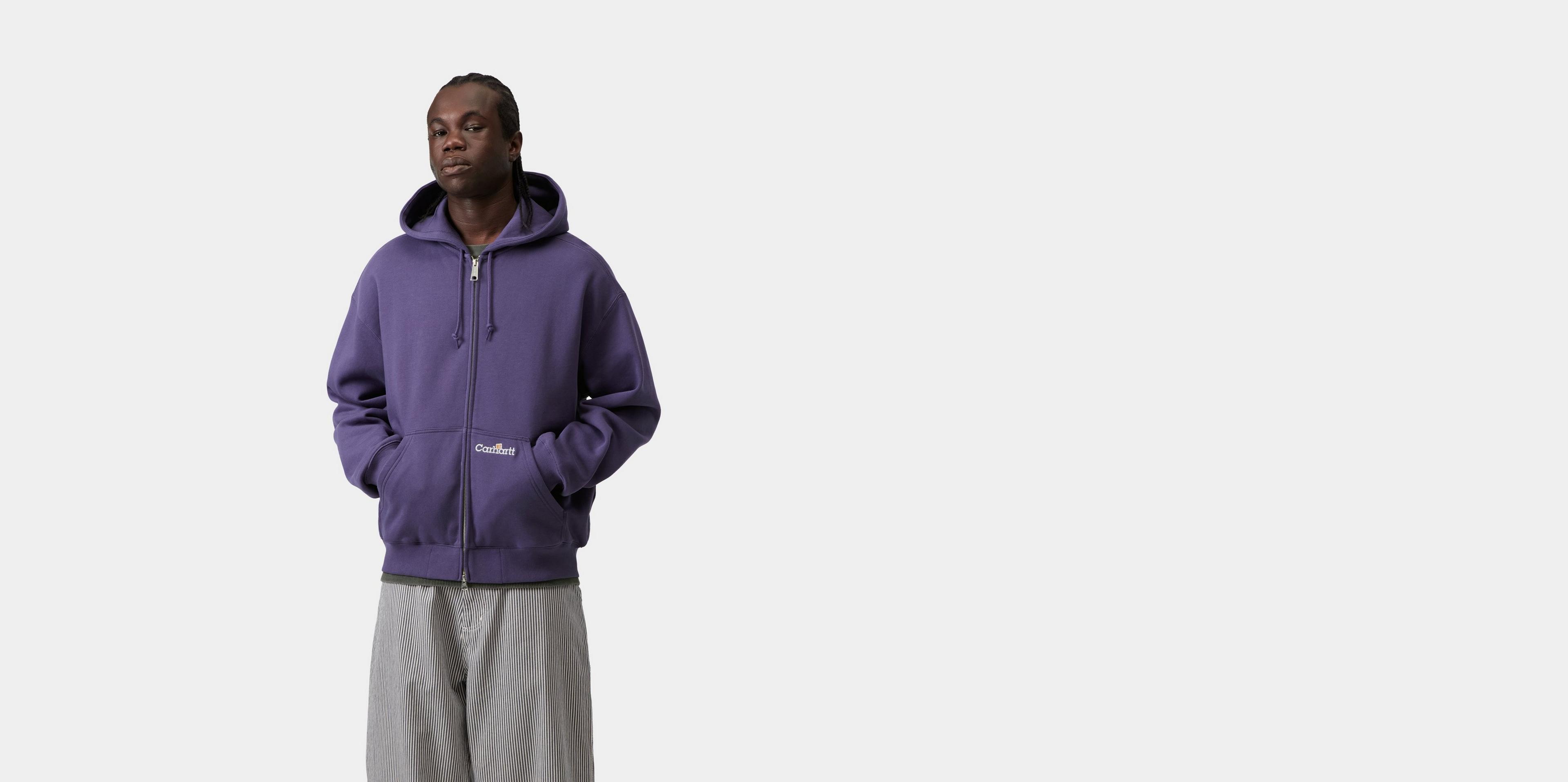 Carhartt WIP Hooded WIP Label Sweat Jacket, Calla | Official