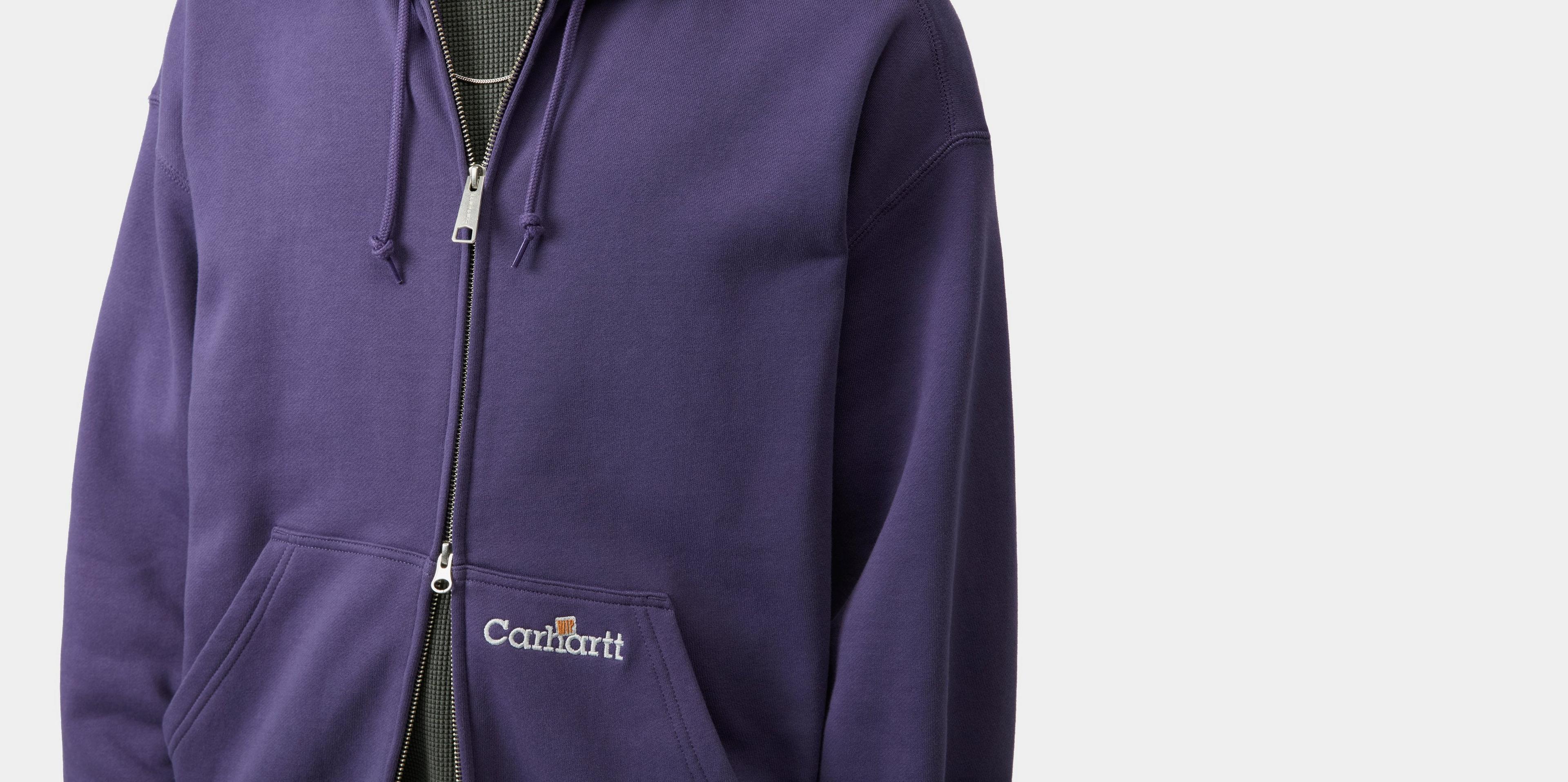 Carhartt WIP Hooded WIP Label Sweat Jacket, Calla | Official