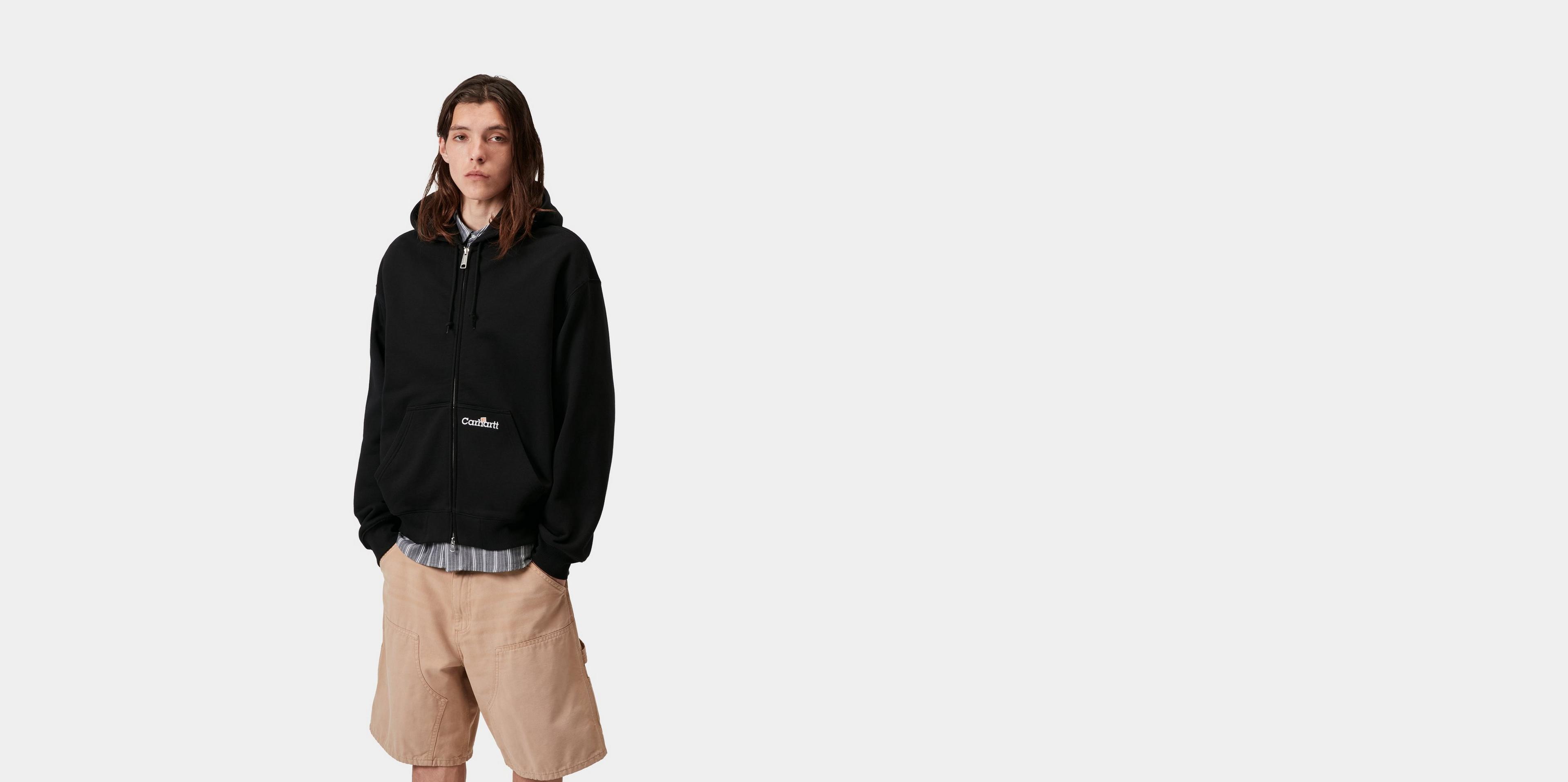 トップス carhartt wip hooded weffel jacket Carhartt WIP Hooded WIP Label Sweat Jacket, Black | Official