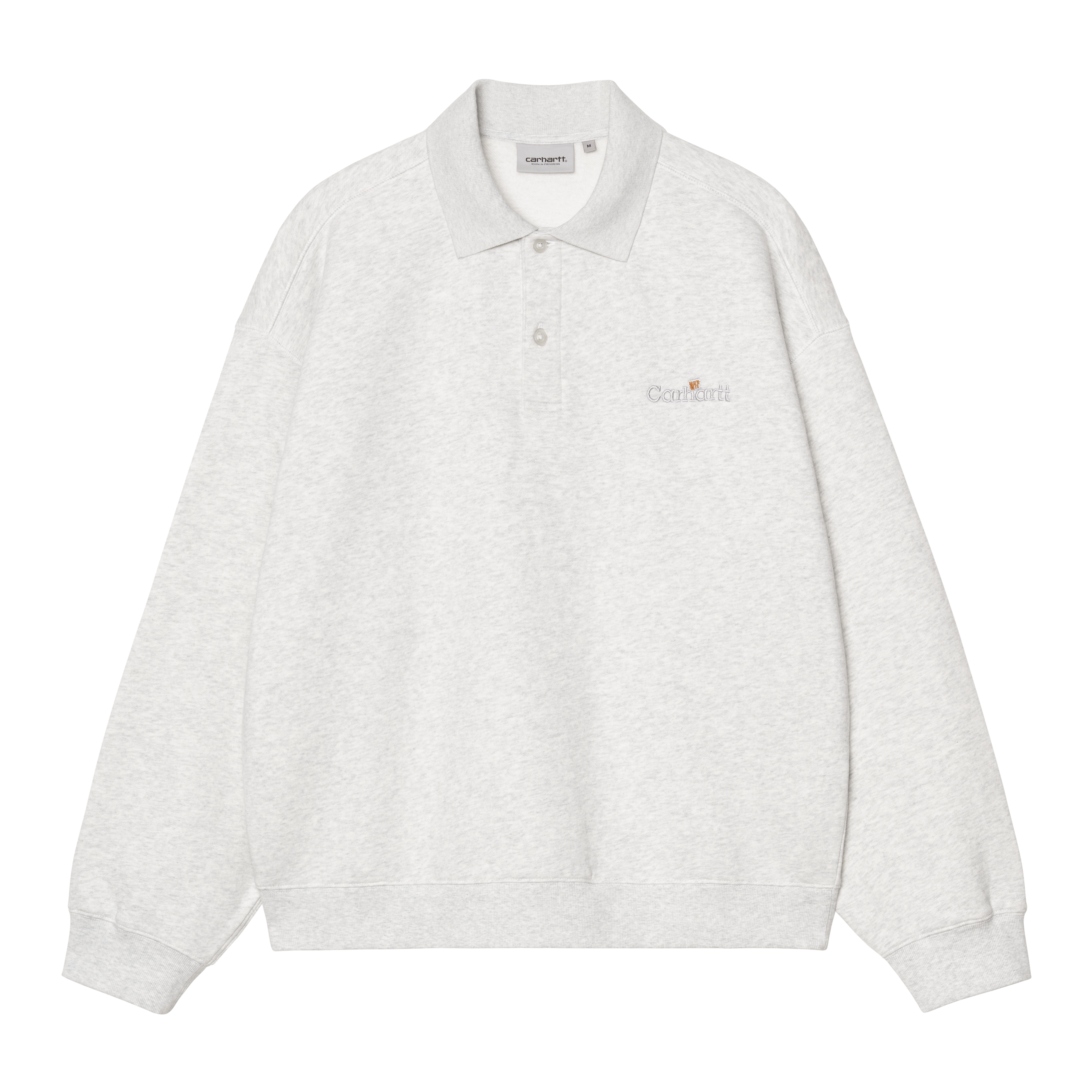 Carhartt WIP WIP Label Polo Sweatshirt, Ash Heather | Official