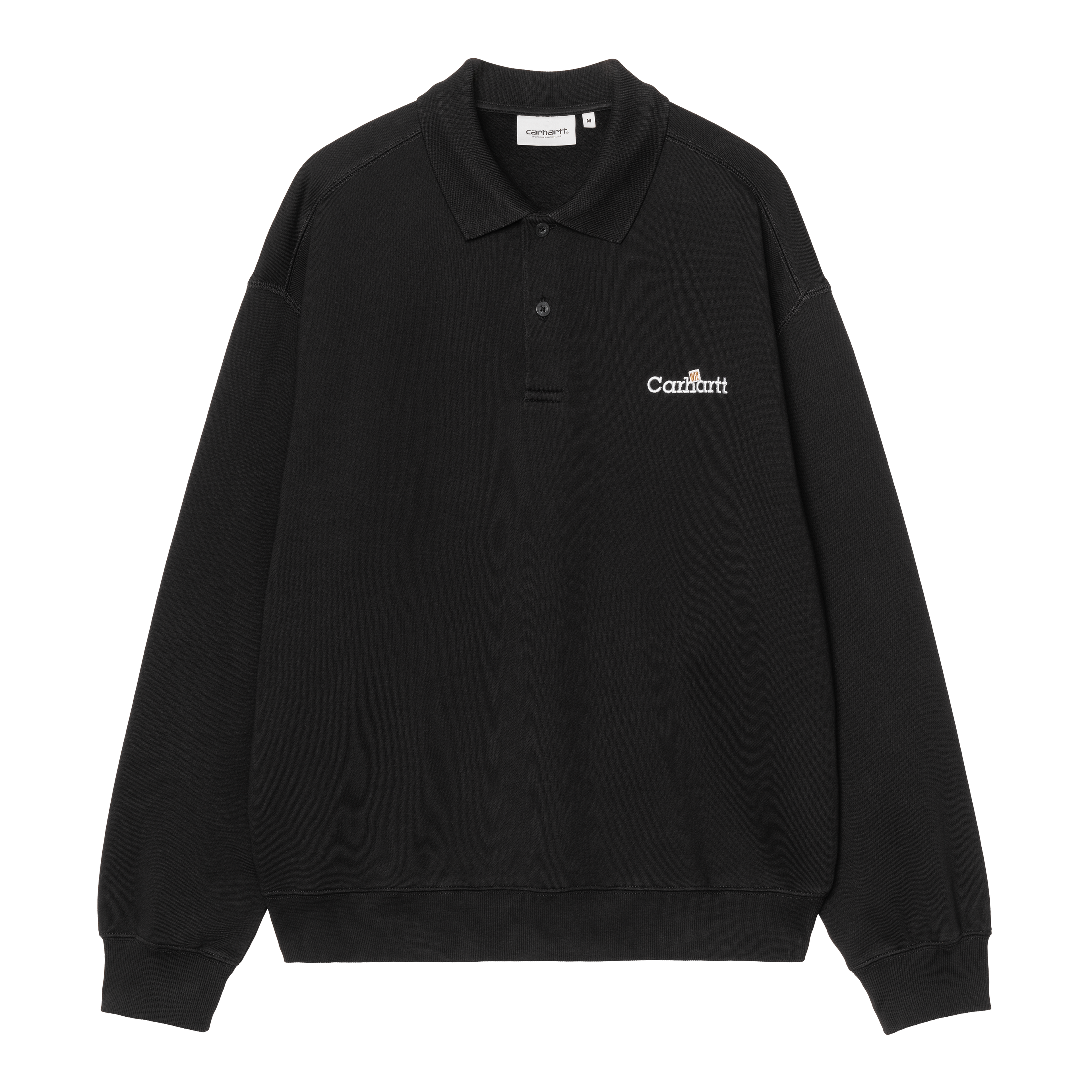 Carhartt WIP WIP Label Polo Sweatshirt, Black | Official Online Store