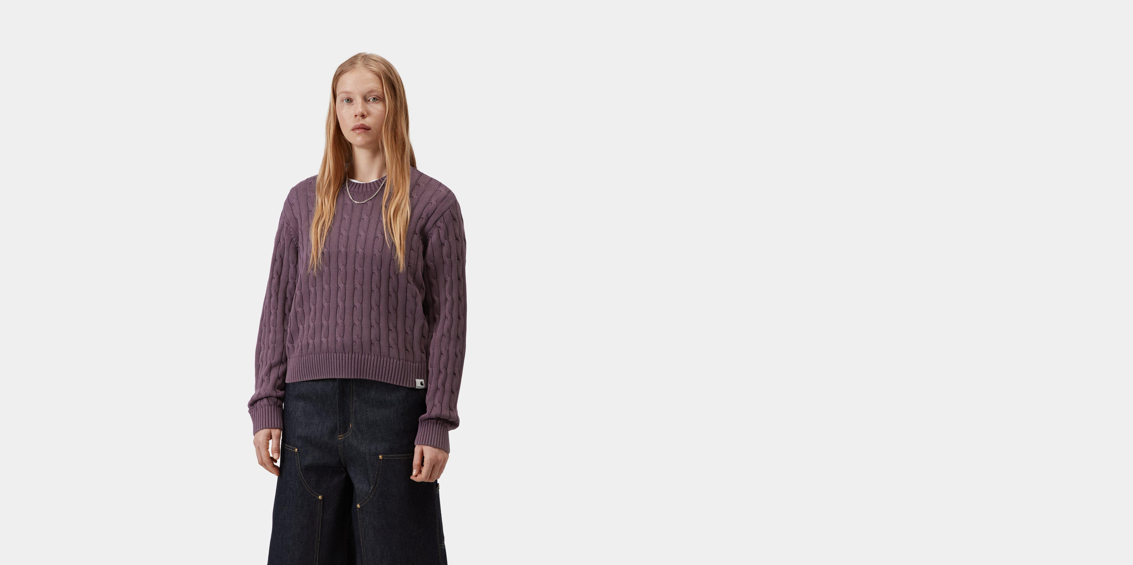 Carhartt WIP W' Carter Sweater Cozy Purple garment dyed | M | Women