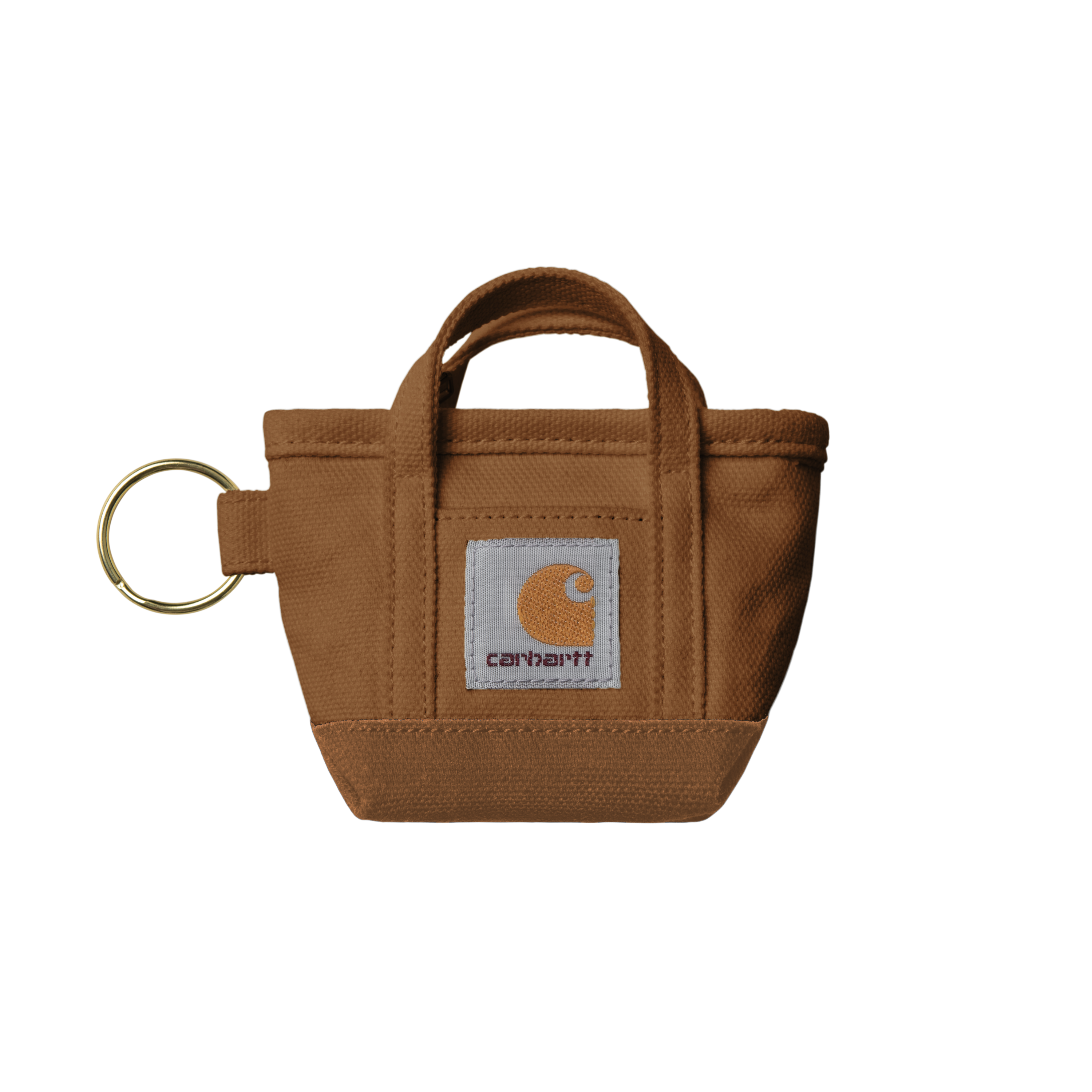 Carhartt WIP Mini Tote Bag Keychain Hamilton Brown