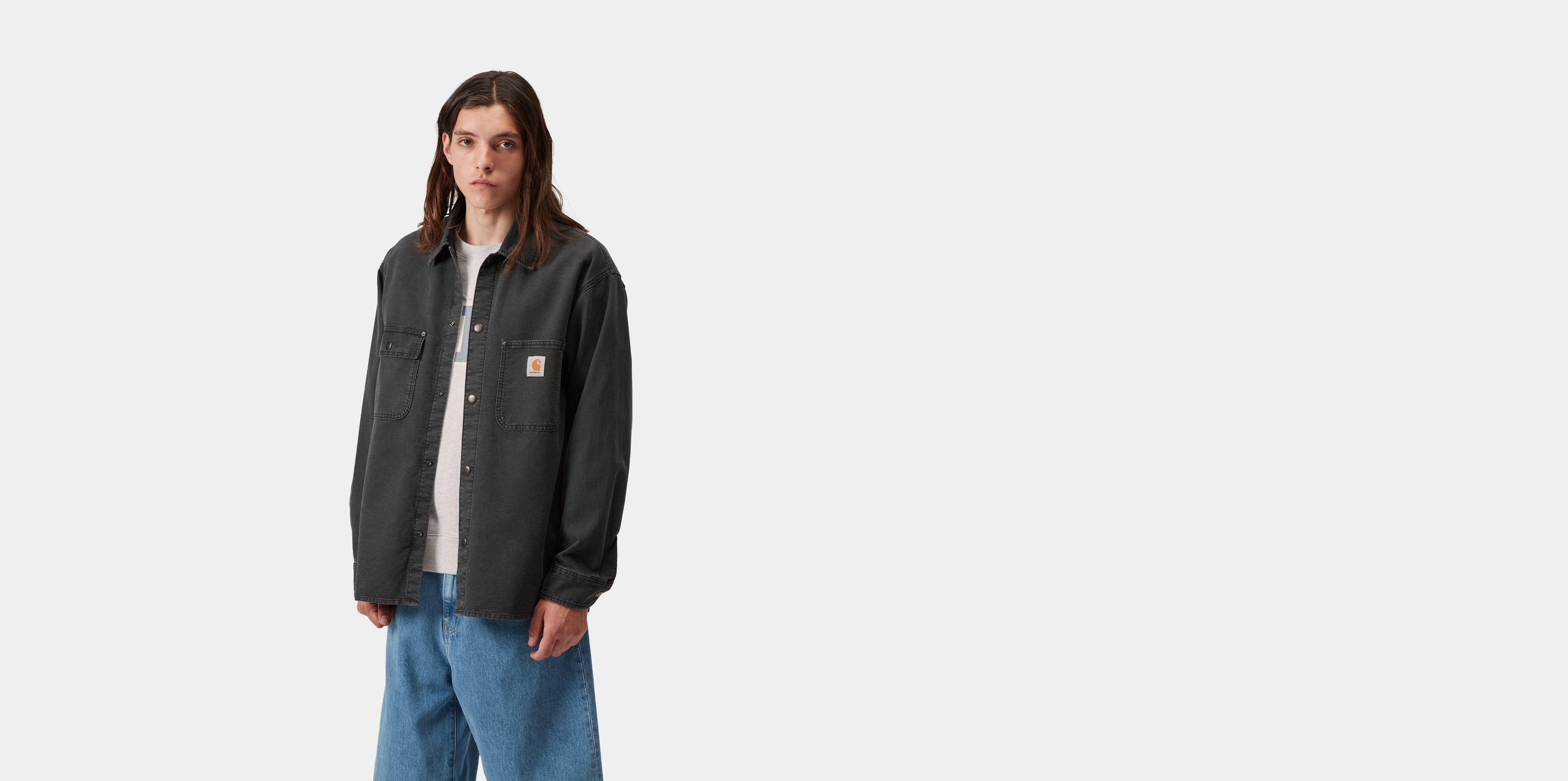 Carhartt WIP Parrish Shirt Jac Obsidian stone washed | black | M | Men