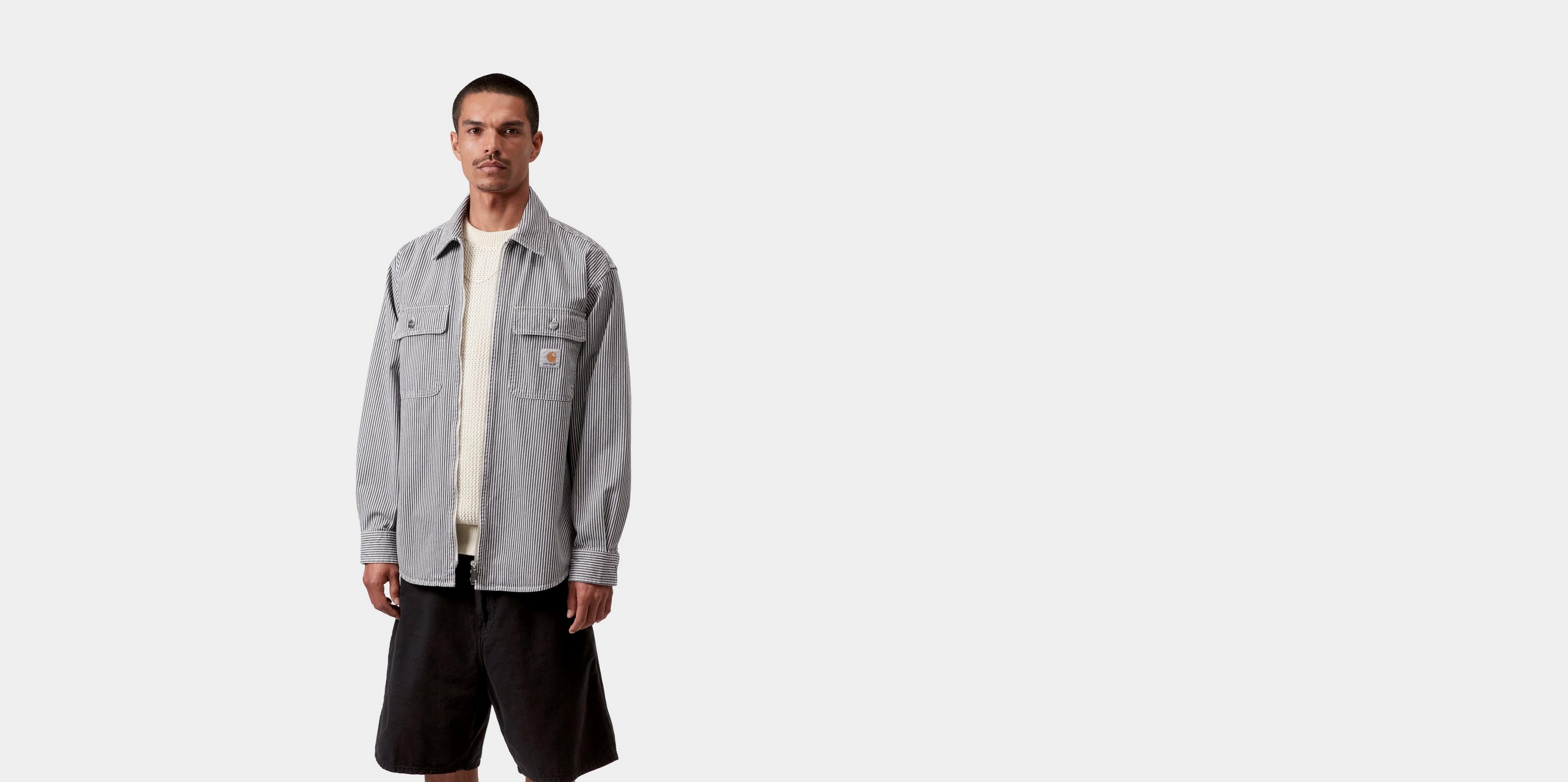 Carhartt WIP Mercer Shirt Jac, Mercer Stripe, Graphite / Wax