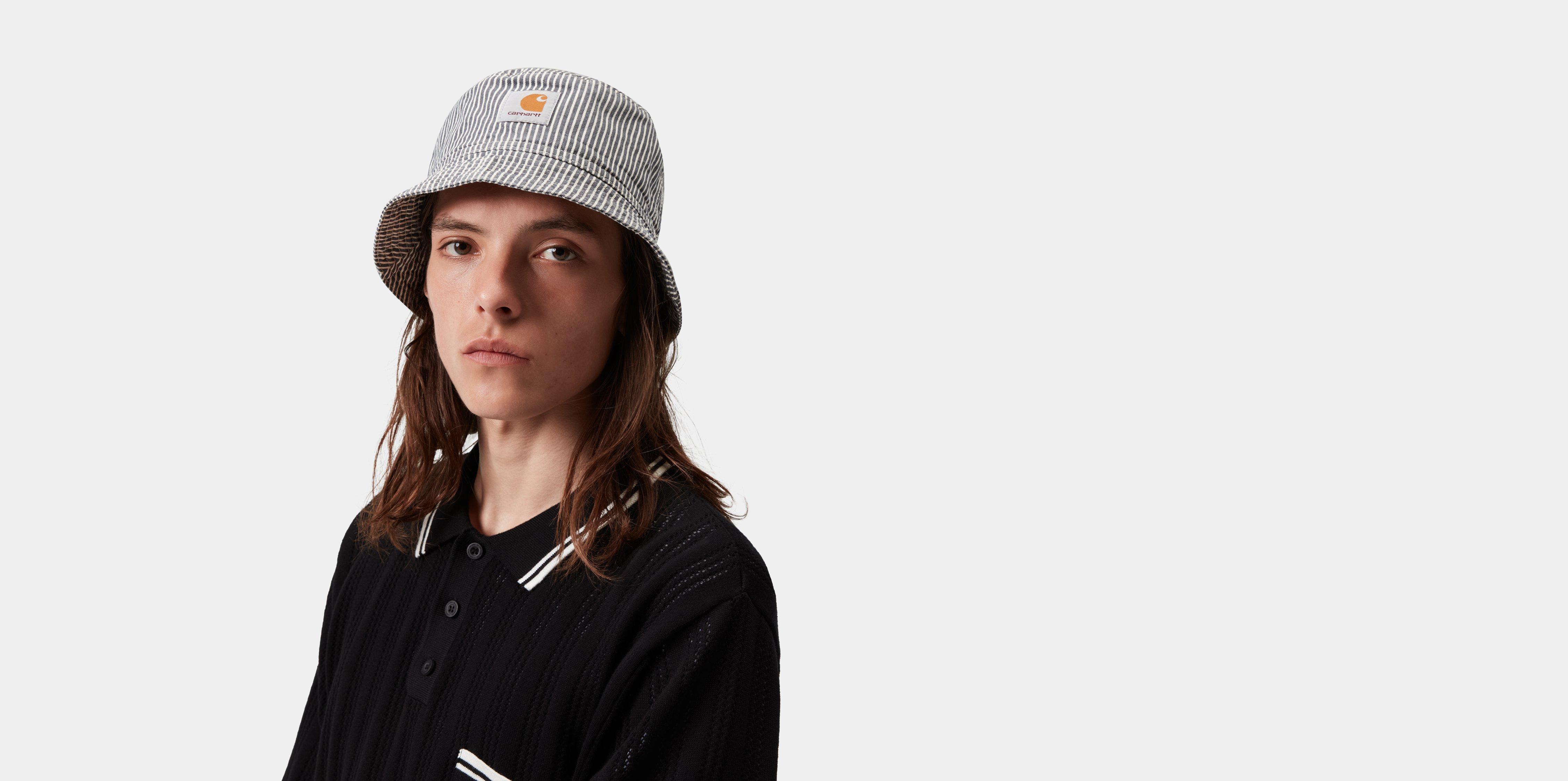 Carhartt WIP Mercer Bucket Hat Mercer Stripe, Graphite / Wax stone washed | grey|white|multicolor | M-L