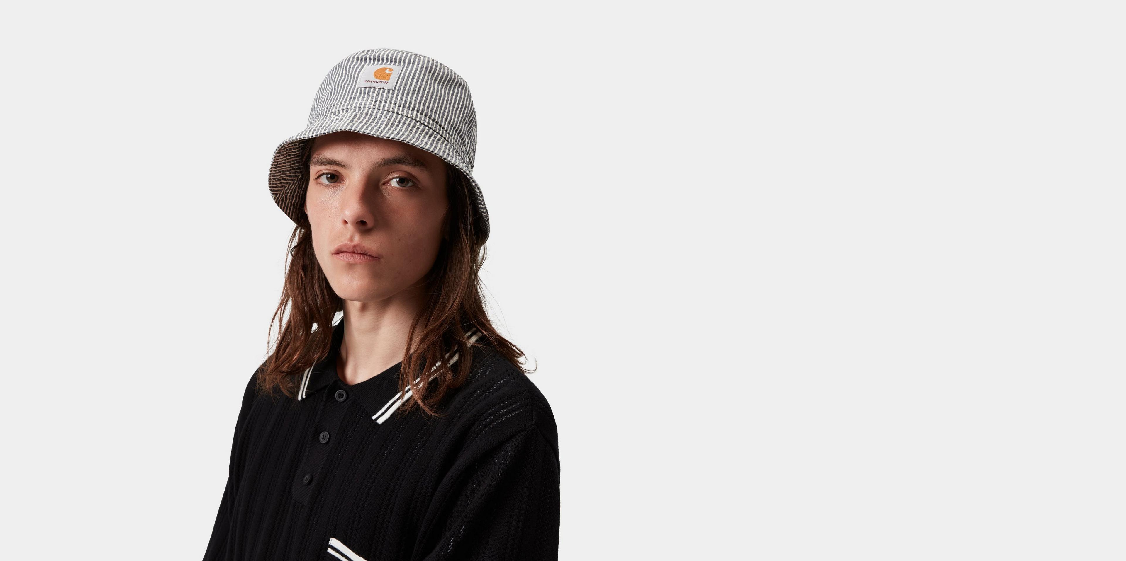 Carhartt WIP Mercer Bucket Hat, Mercer Stripe, Graphite / Wax