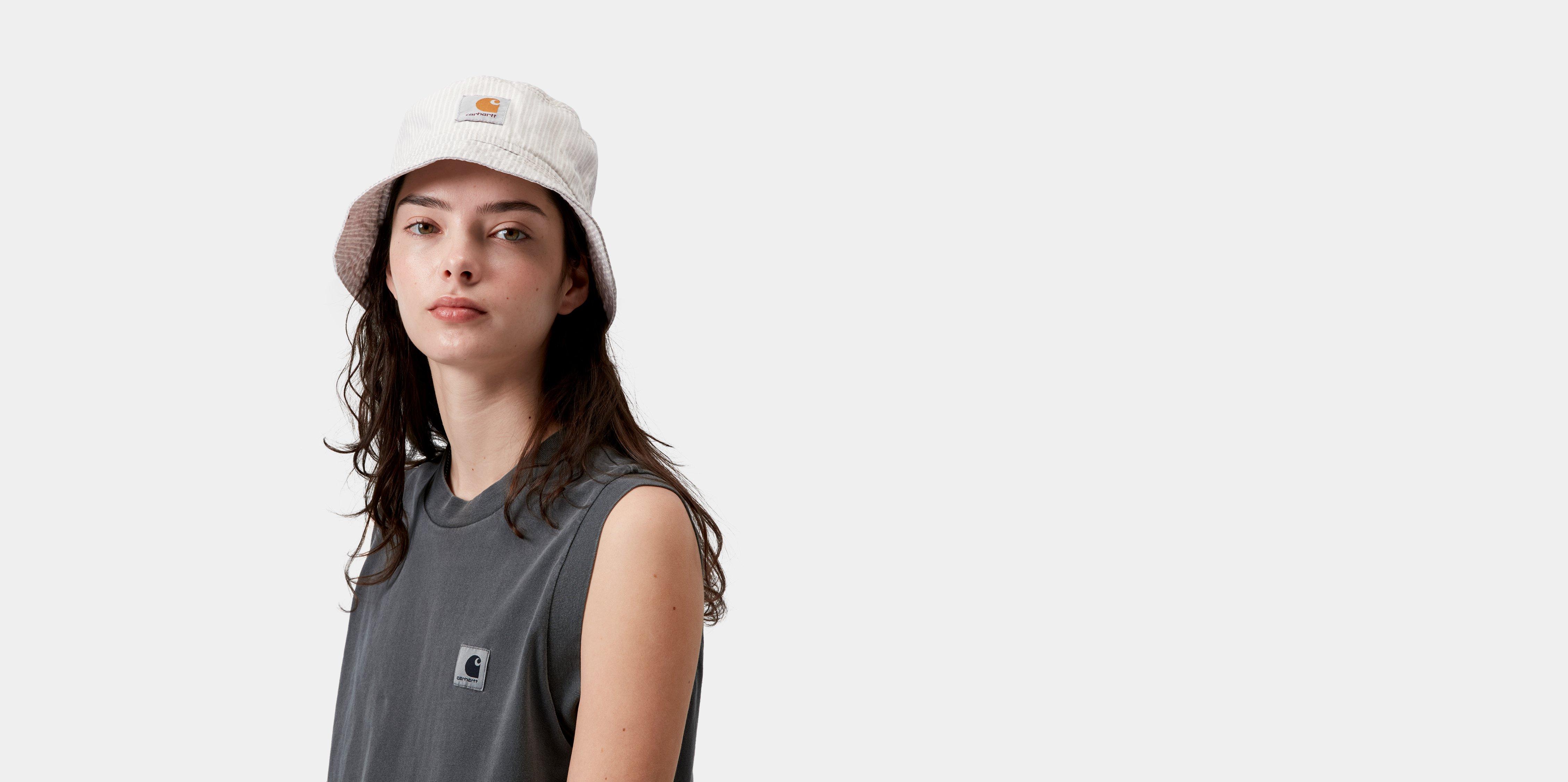 Carhartt WIP Mercer Bucket Hat Mercer Stripe, Graphite / Wax bleached | grey|white|multicolor | M-L