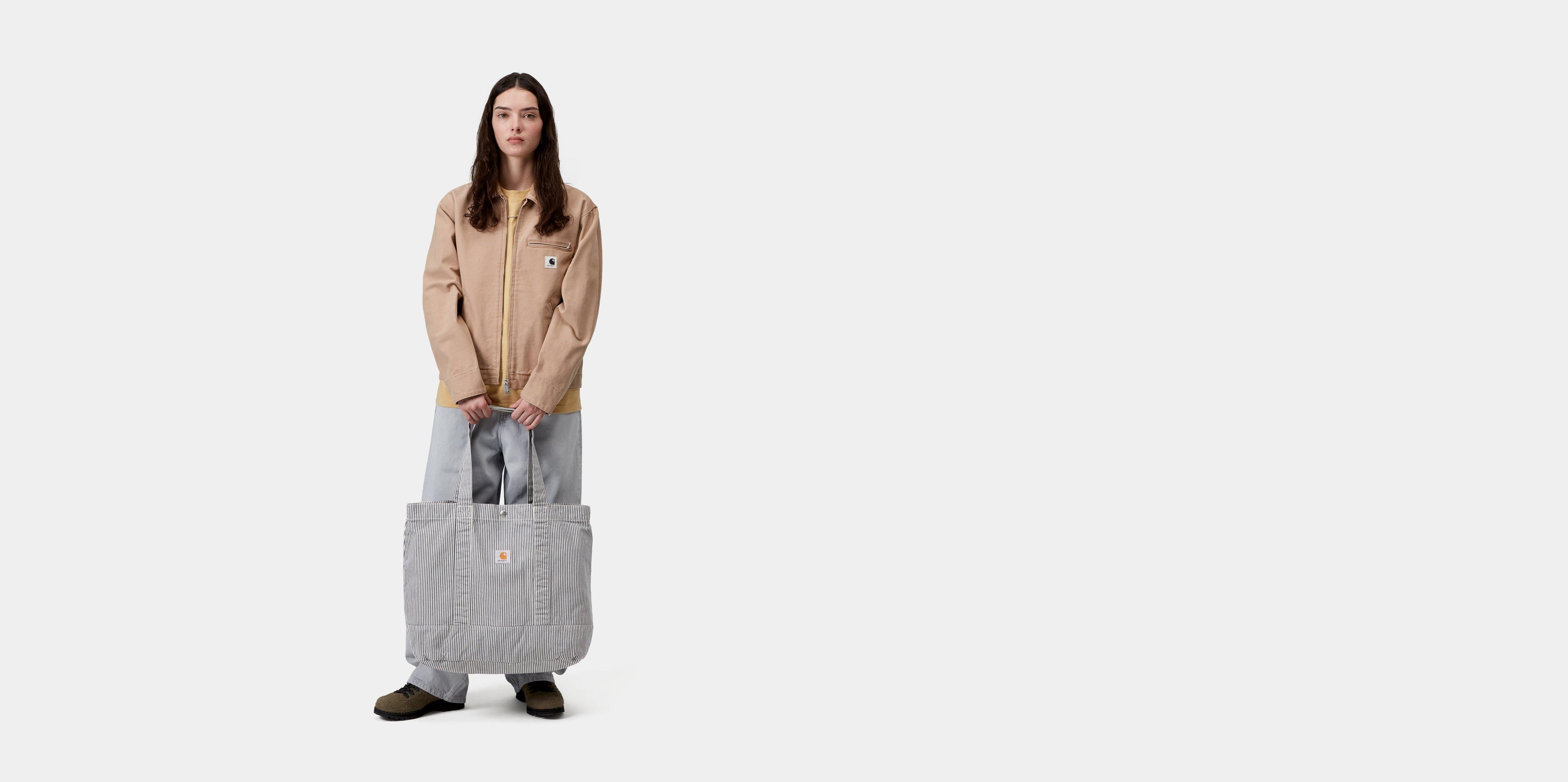 Carhartt WIP Mercer Tote Bag Mercer Stripe, Graphite / Wax stone washed | grey|white|multicolor