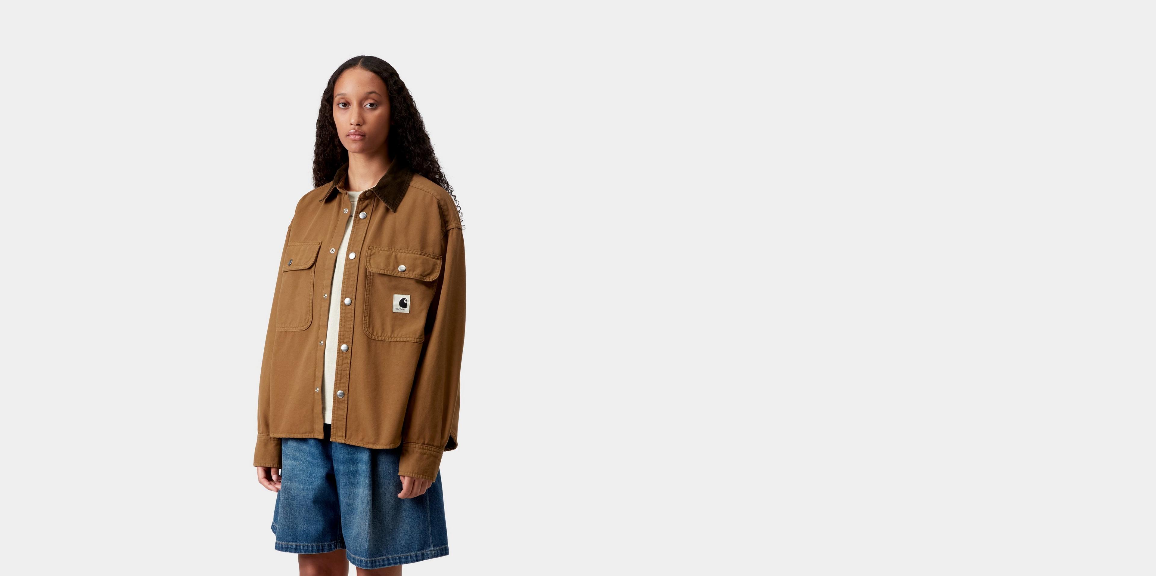Carhartt WIP Women's Prescott Shirt Jac, Hamilton Brown / Tobacco