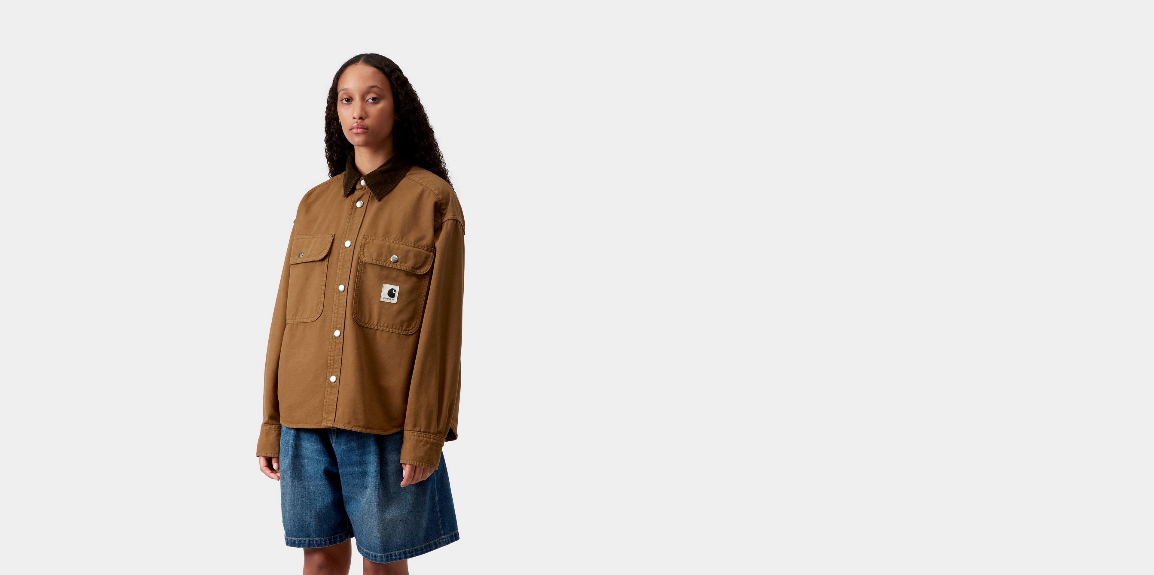Carhartt WIP Women's Prescott Shirt Jac, Hamilton Brown / Tobacco