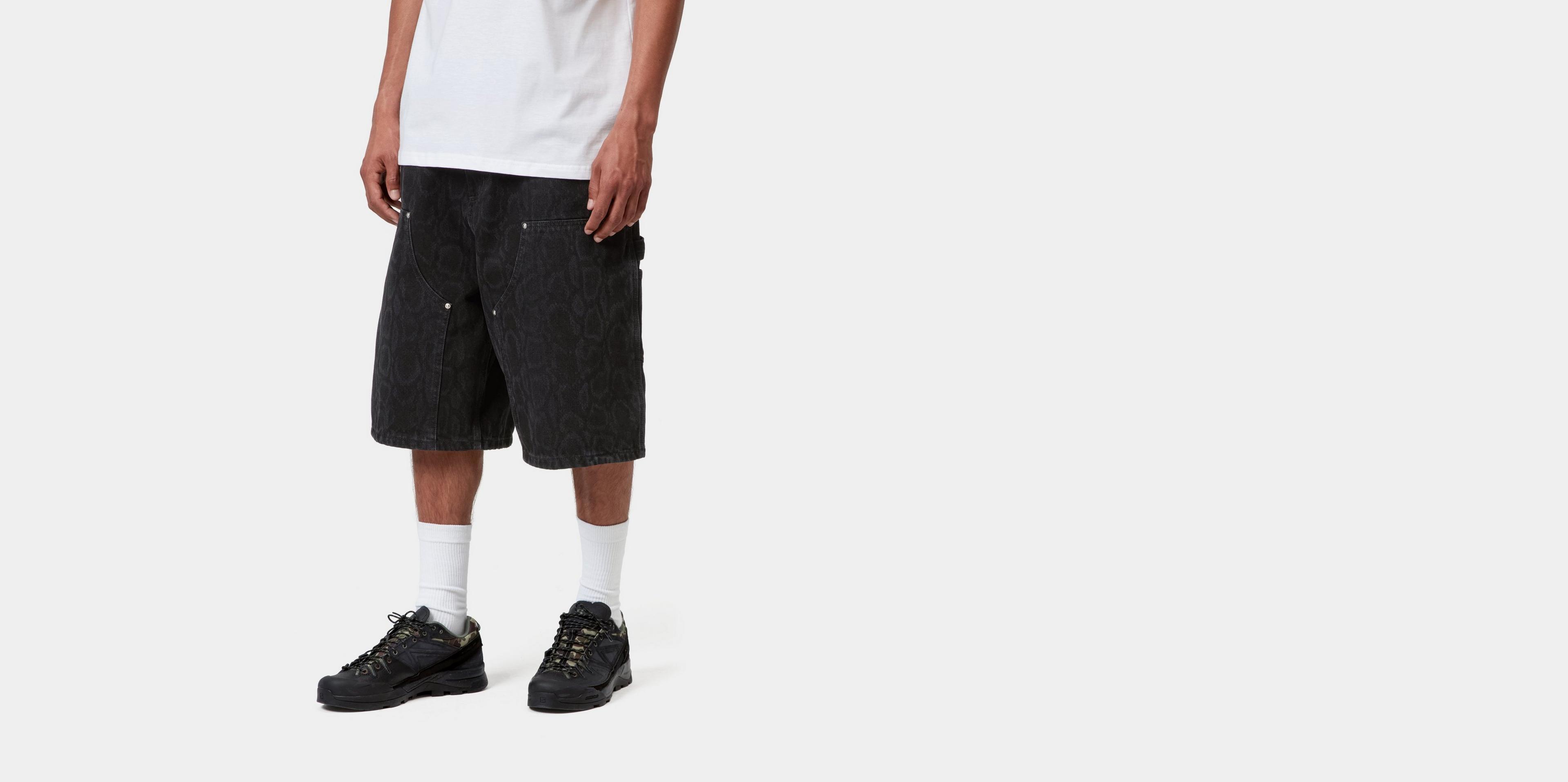 Carhartt WIP OG Double Knee Short, Snake Camo, Black | Official