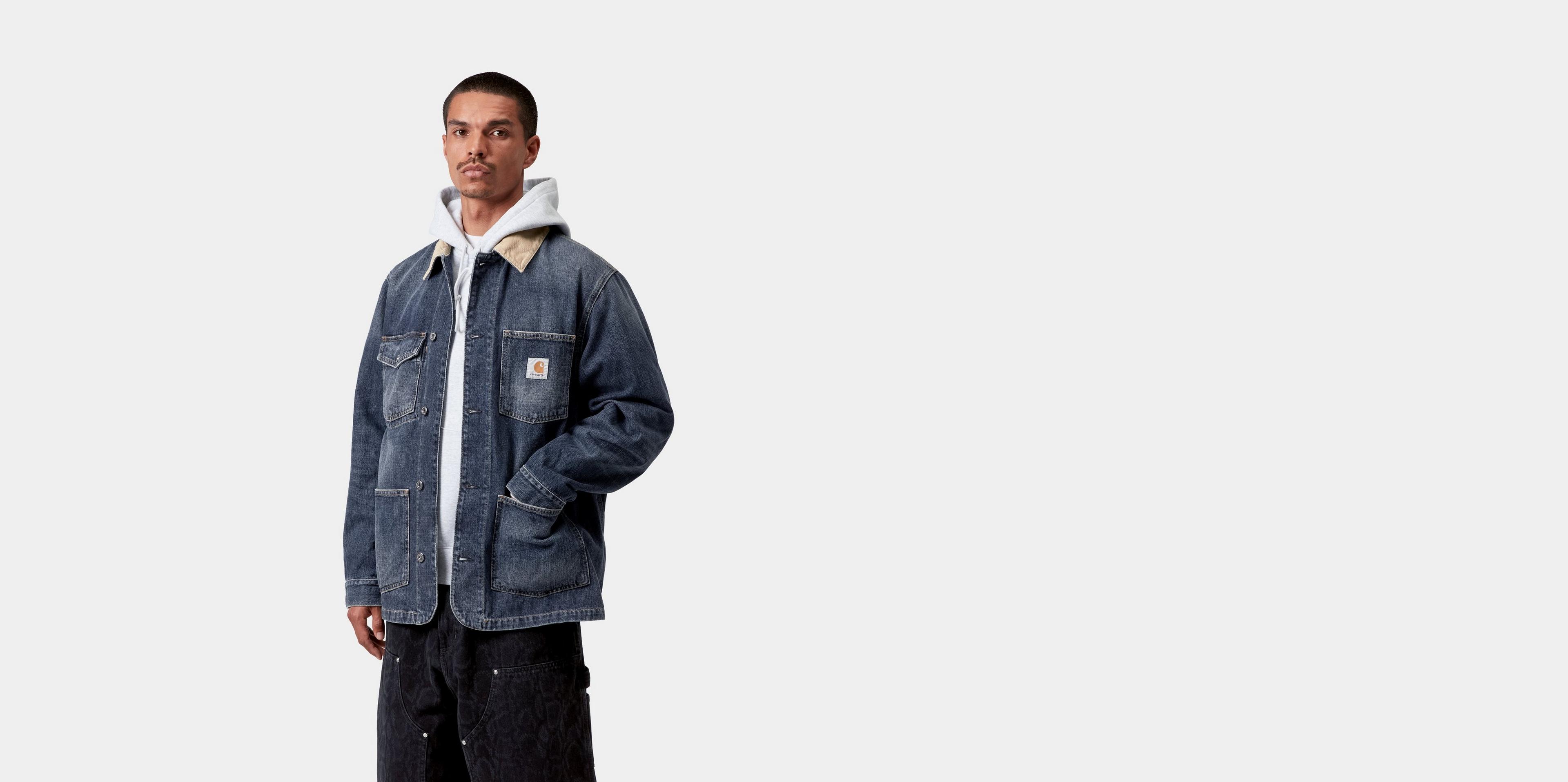 Carhartt WIP Warren Chore Coat, Blue / Dusty H Brown | Official