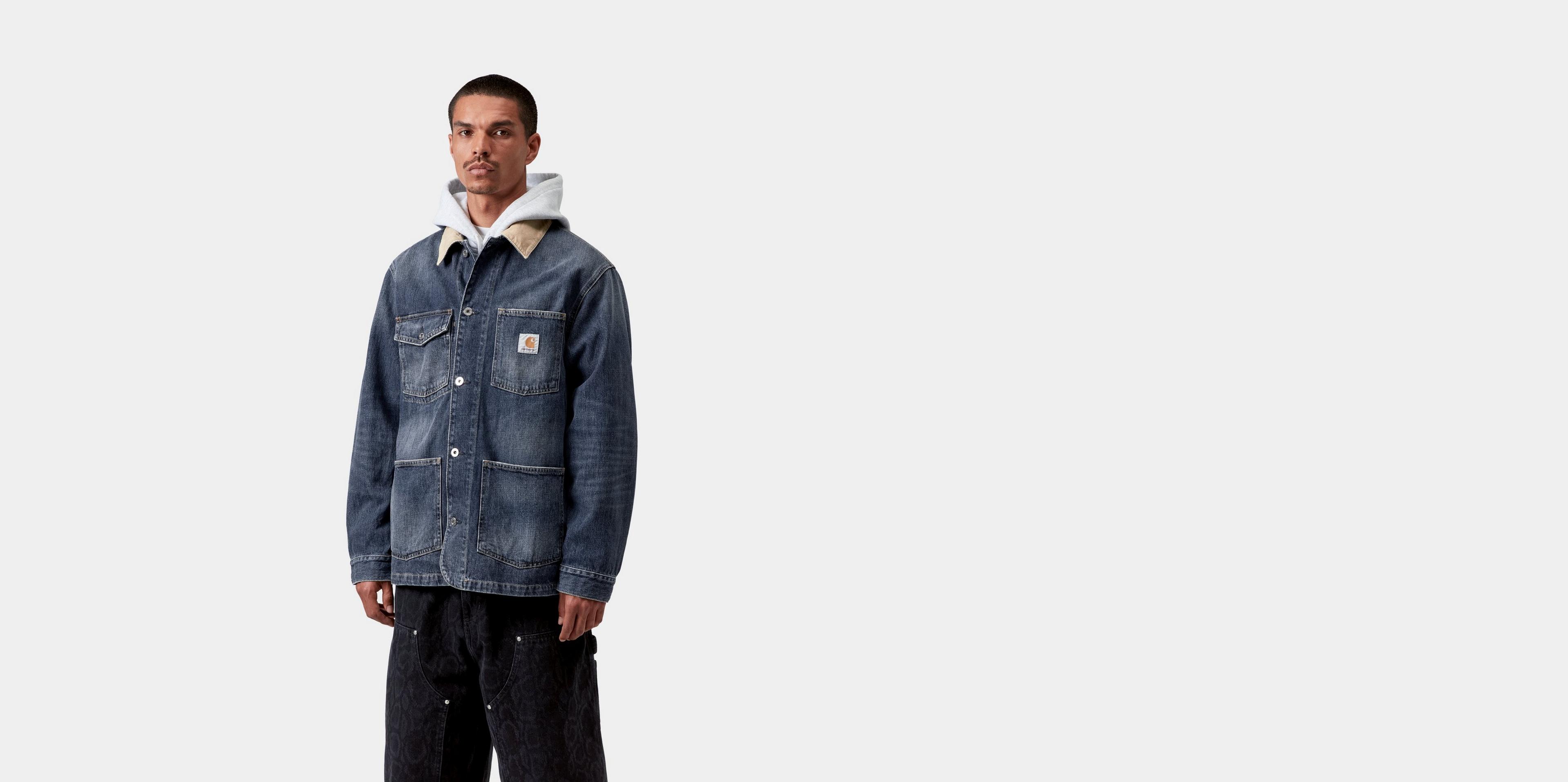 Carhartt WIP Warren Chore Coat, Blue / Dusty H Brown | Official