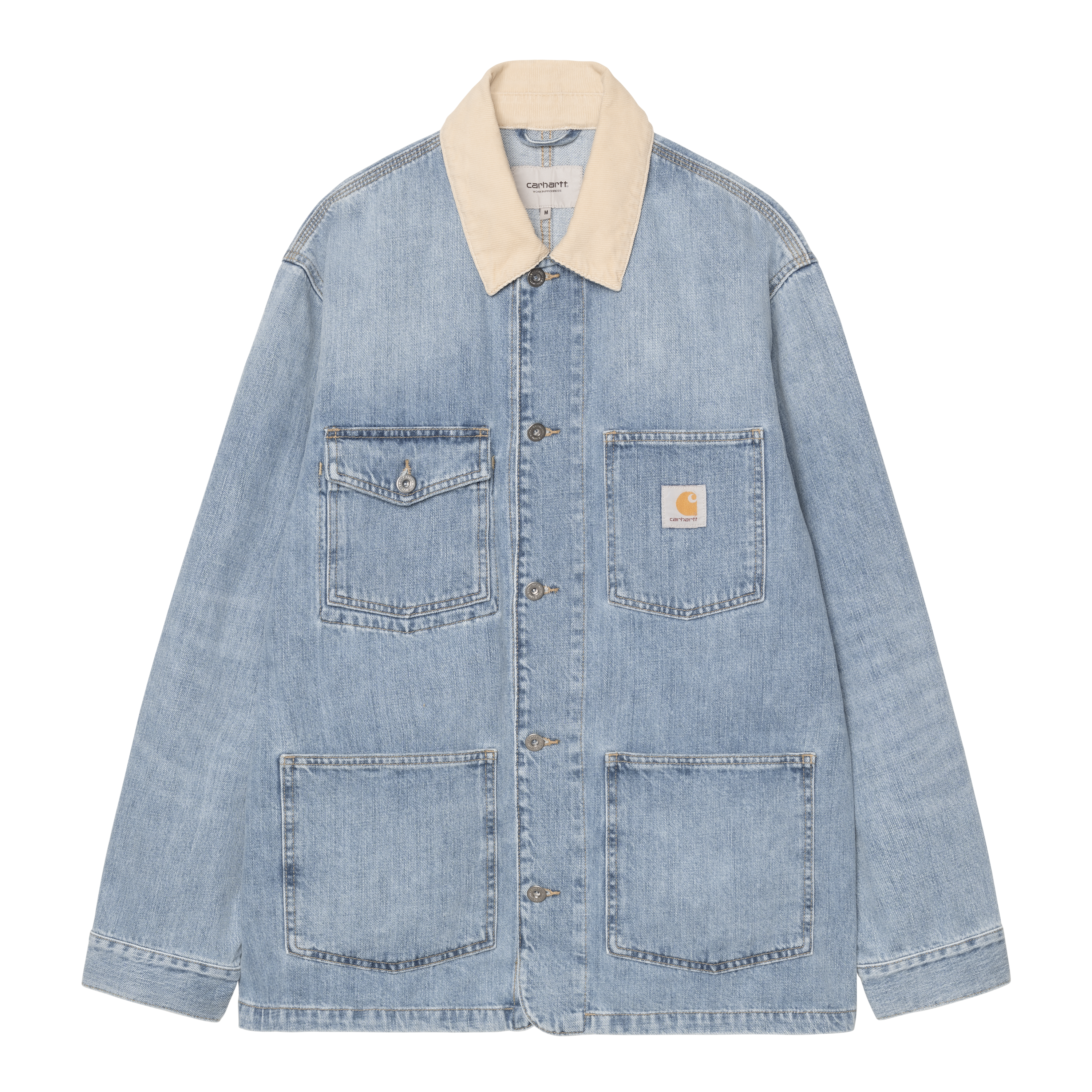 Carhartt WIP Warren Chore Coat Blue / Dusty H Brown burst washed | M | Men