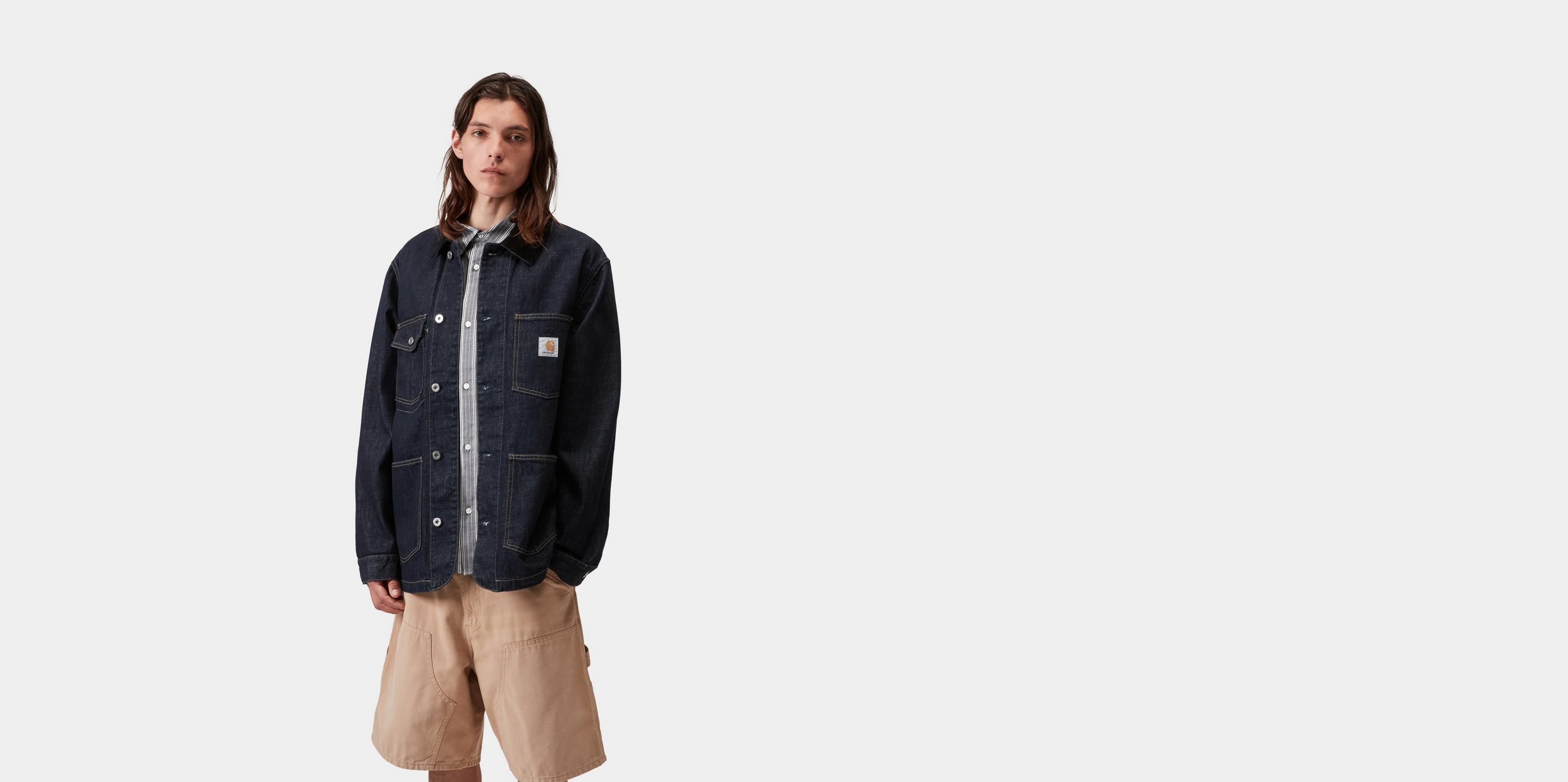 Carhartt WIP Warren Chore Coat, Blue / Black | Official Online Store
