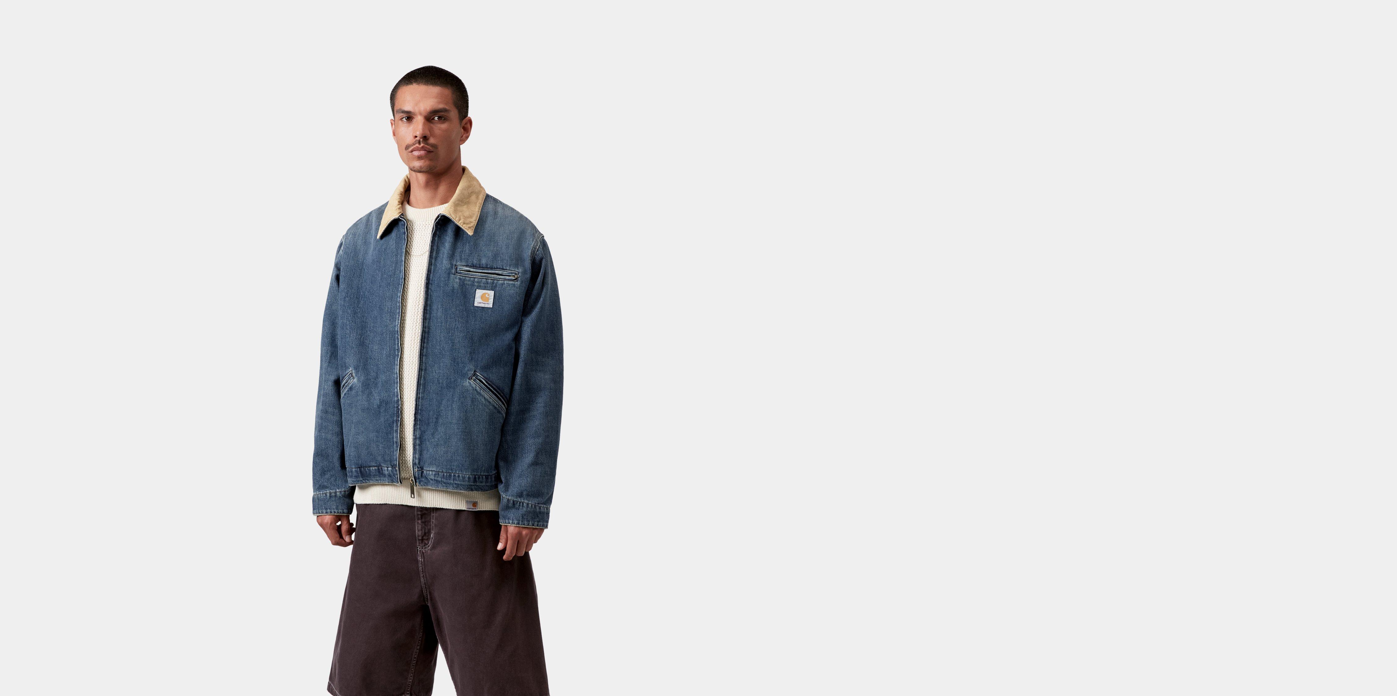 Carhartt WIP OG Detroit Jacket Blue / Dusty H Brown dark used wash | XS | Men